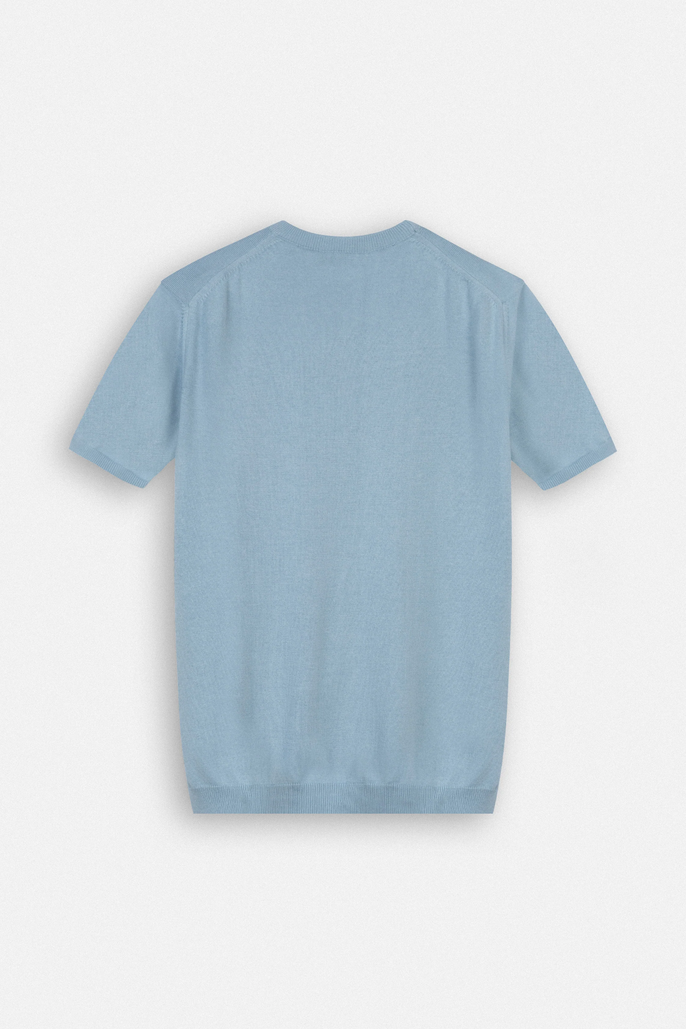 Baby Blue Knitted Round T Shirt - Image 3