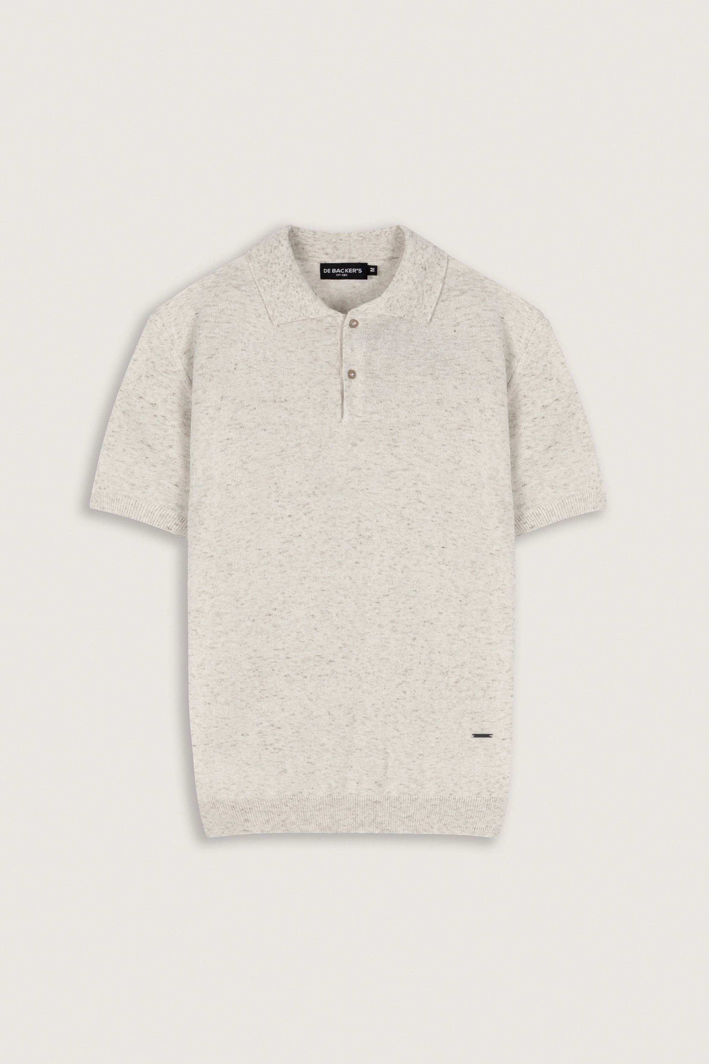 Beige Knitted Linen Look Polo T-Shirt