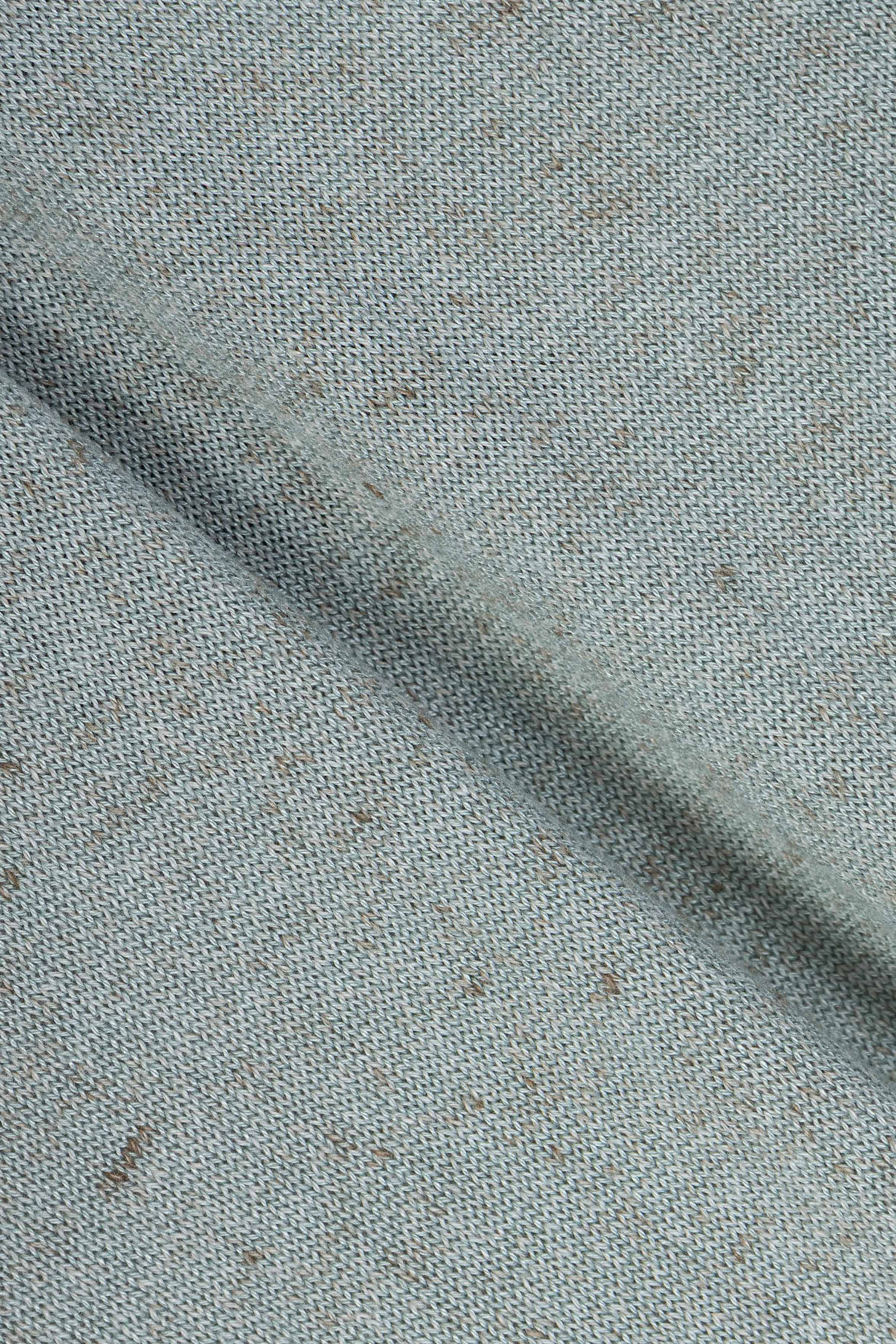 Light Olive Knitted Linen Look Polo T-Shirt - Image 4