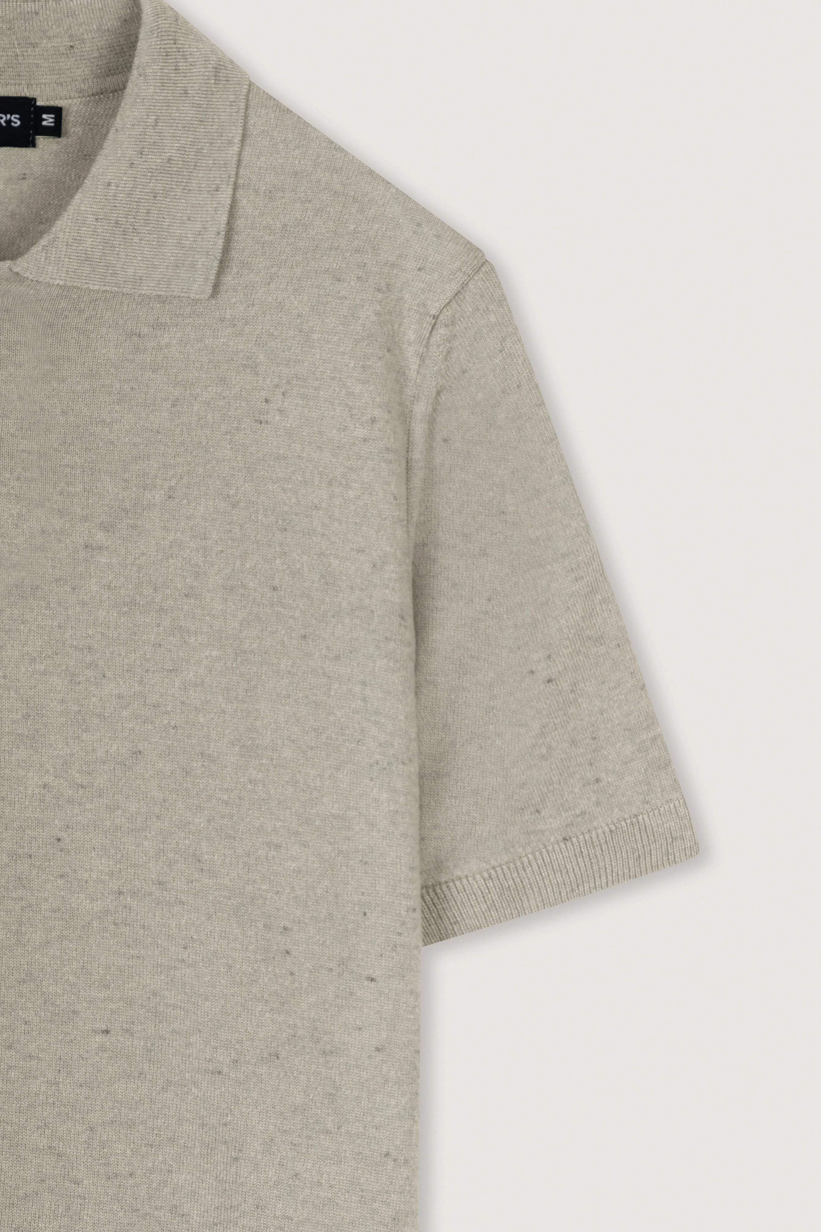 Beige Basic knit polo shirt - Image 5