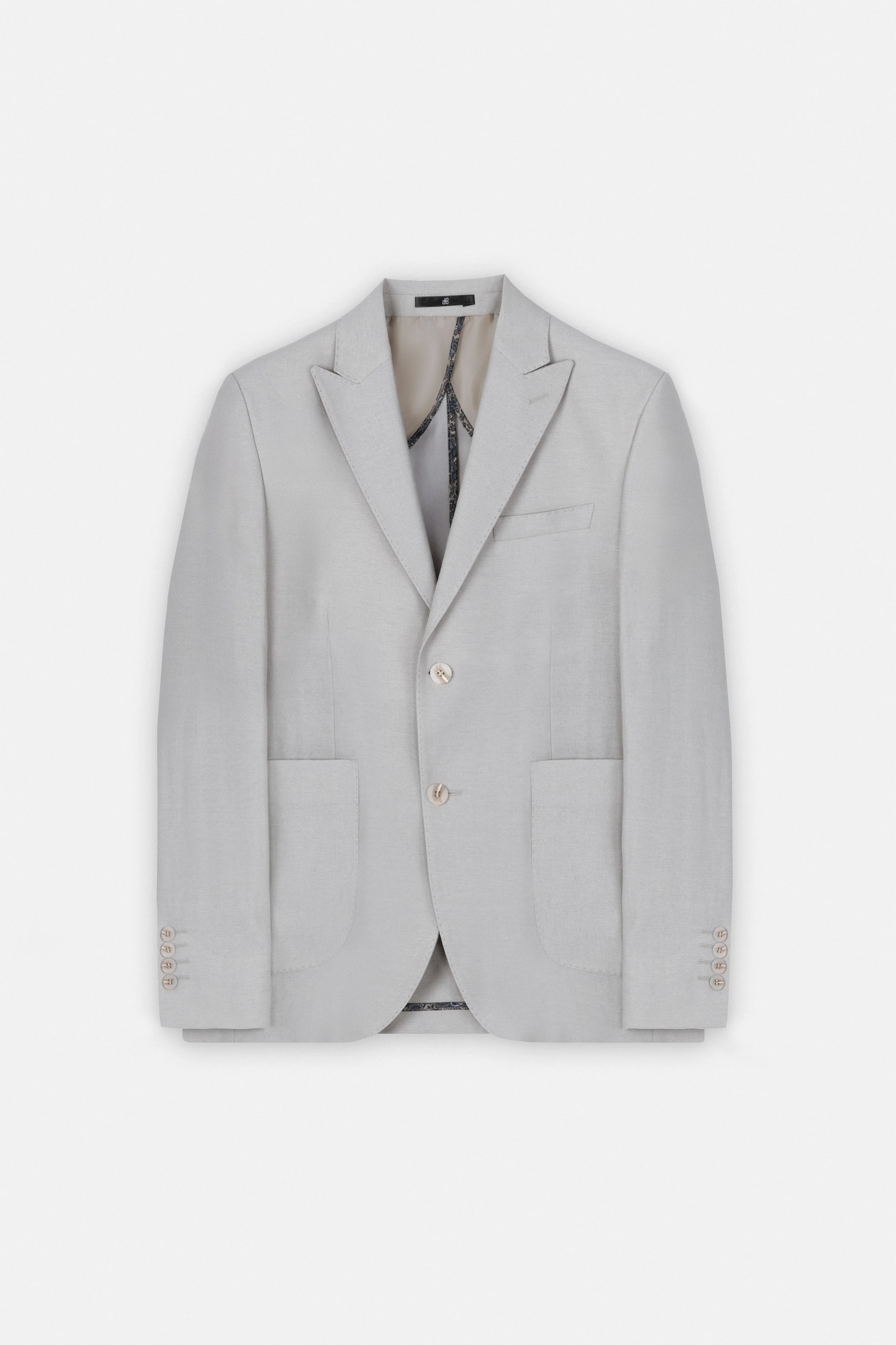 Beige Casual Linen Blend Blazer