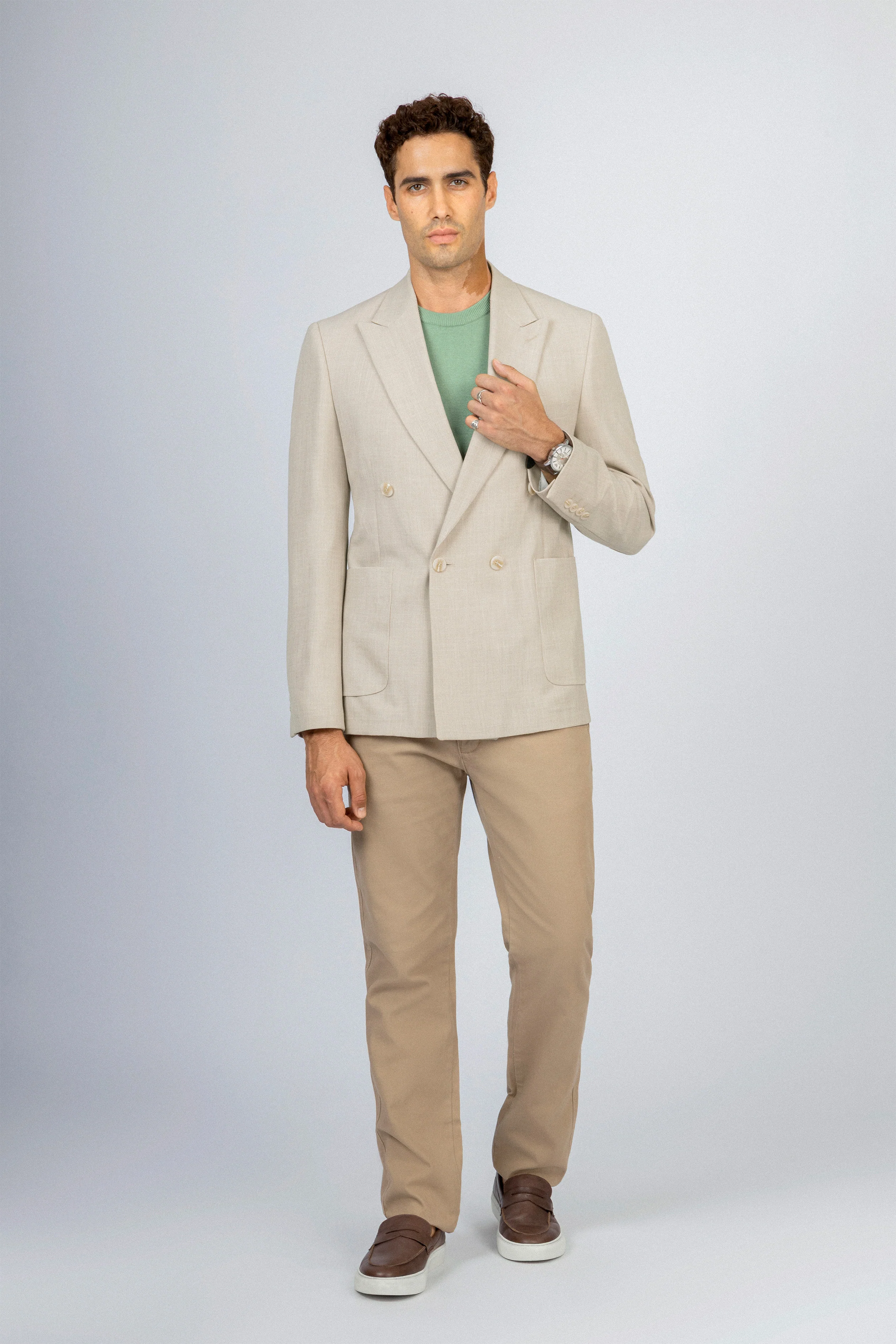 Beige patterned Casual Blazer - Image 2