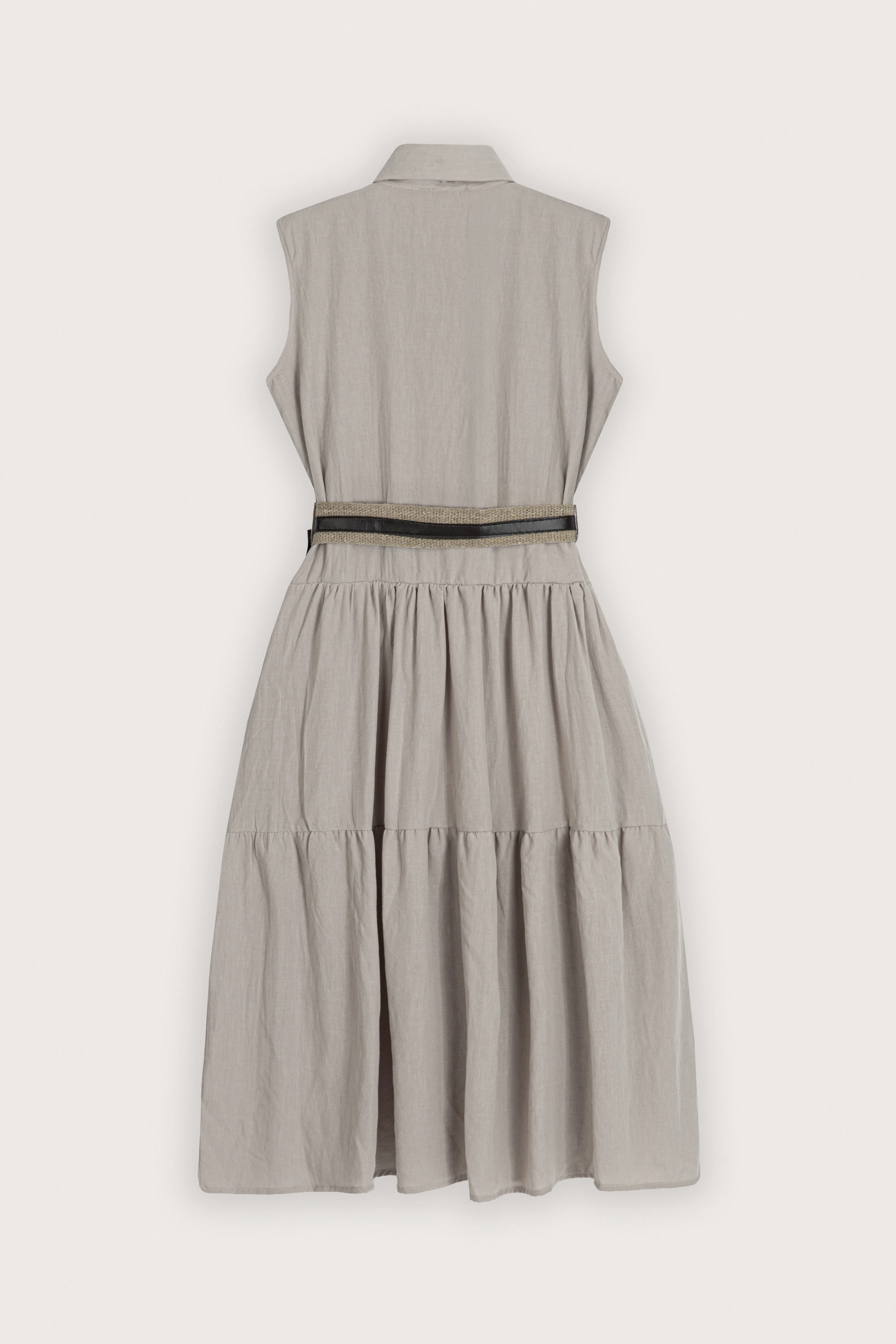 Beige Sleeveless Midi Dress - Image 5