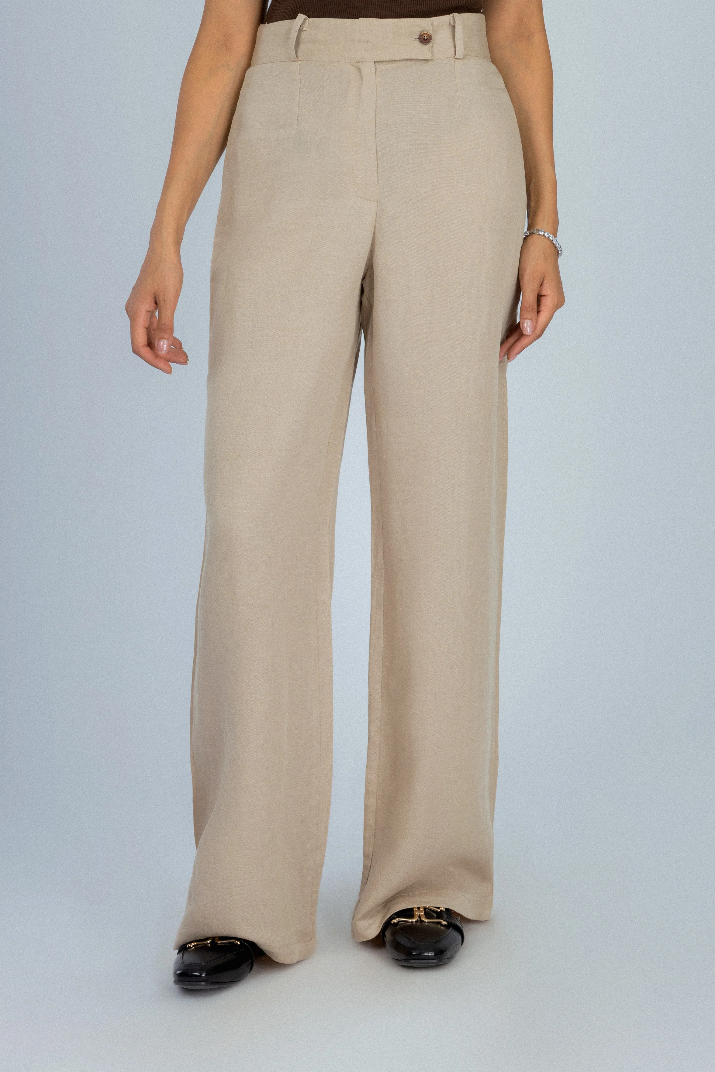 Beige Linen Feel Womens Suit - Image 4