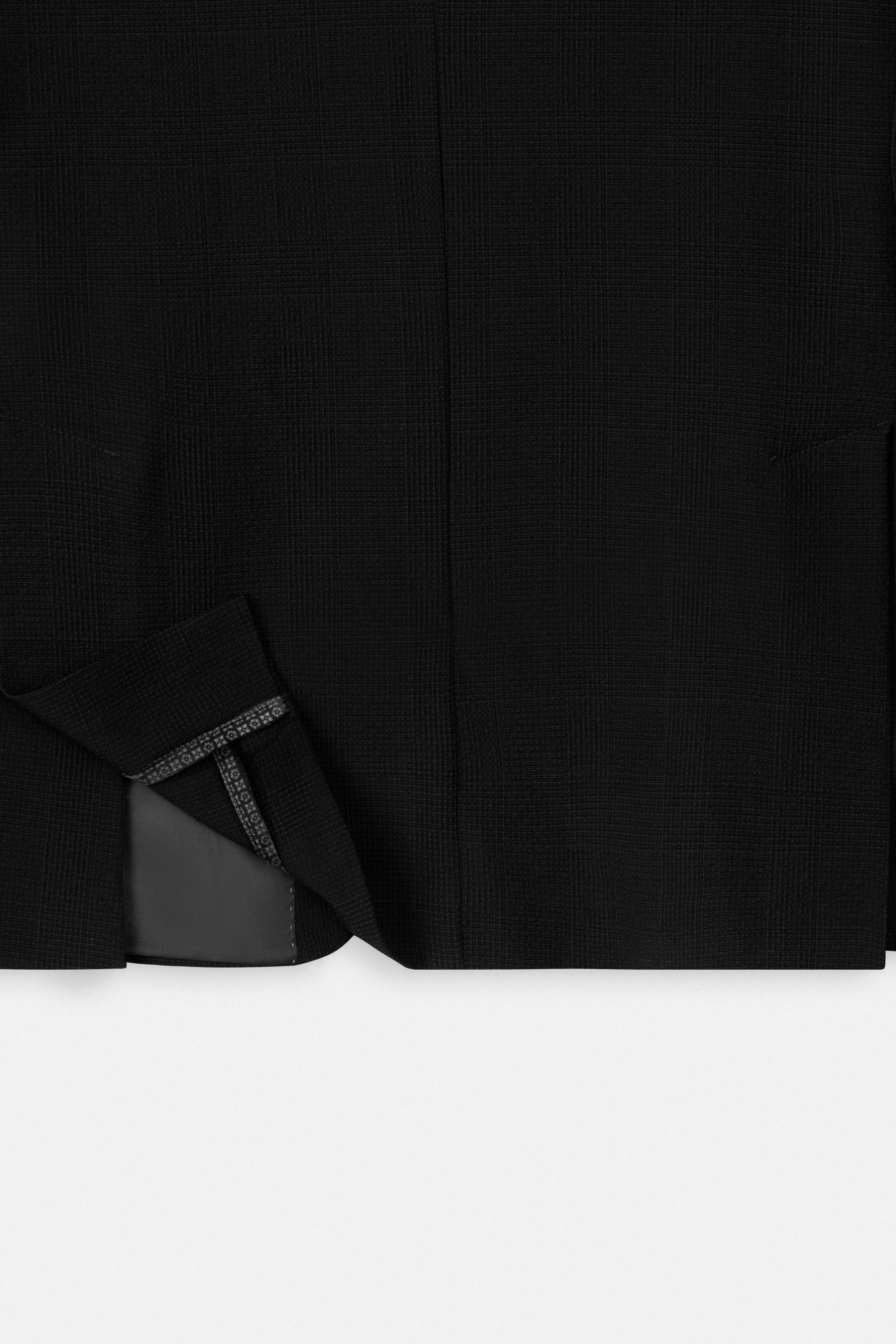 Black Checked Casual Blazer - Image 4
