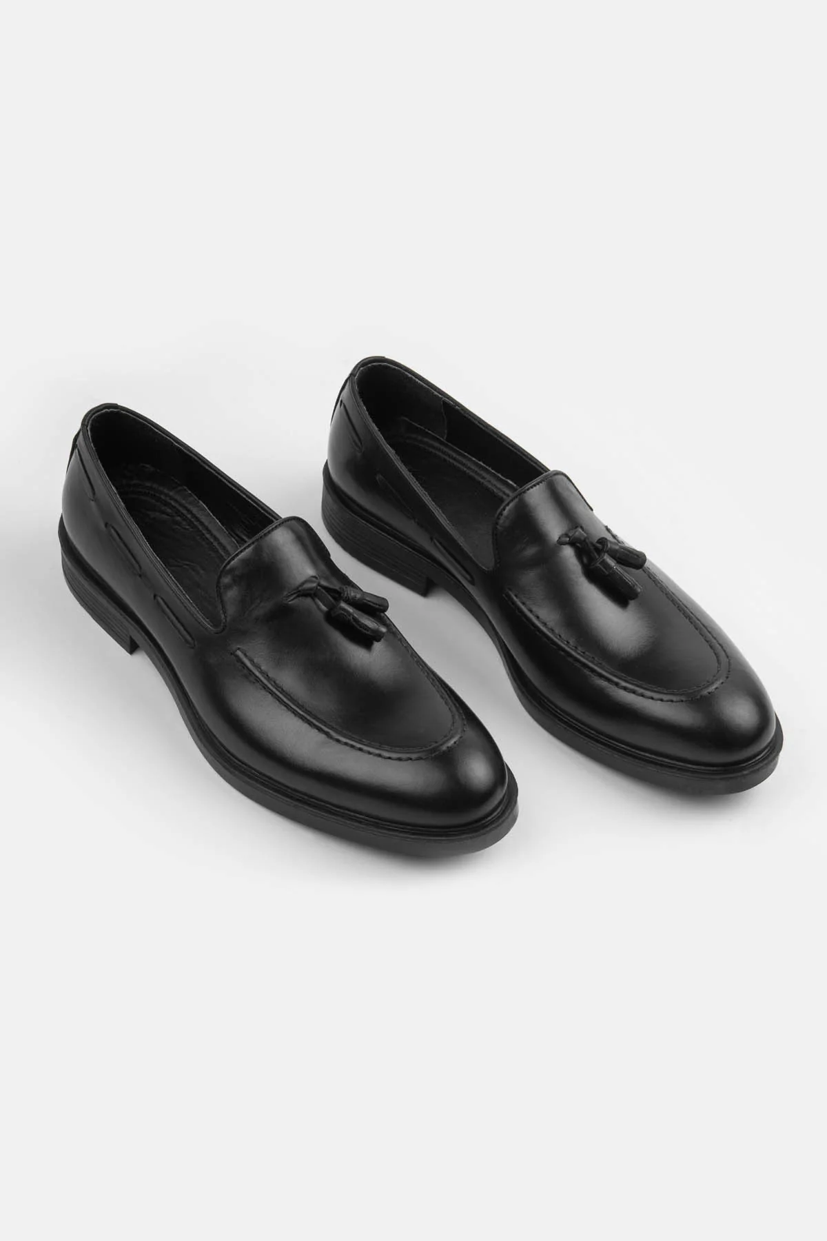 Black Loafer Leather Shoes - Image 2