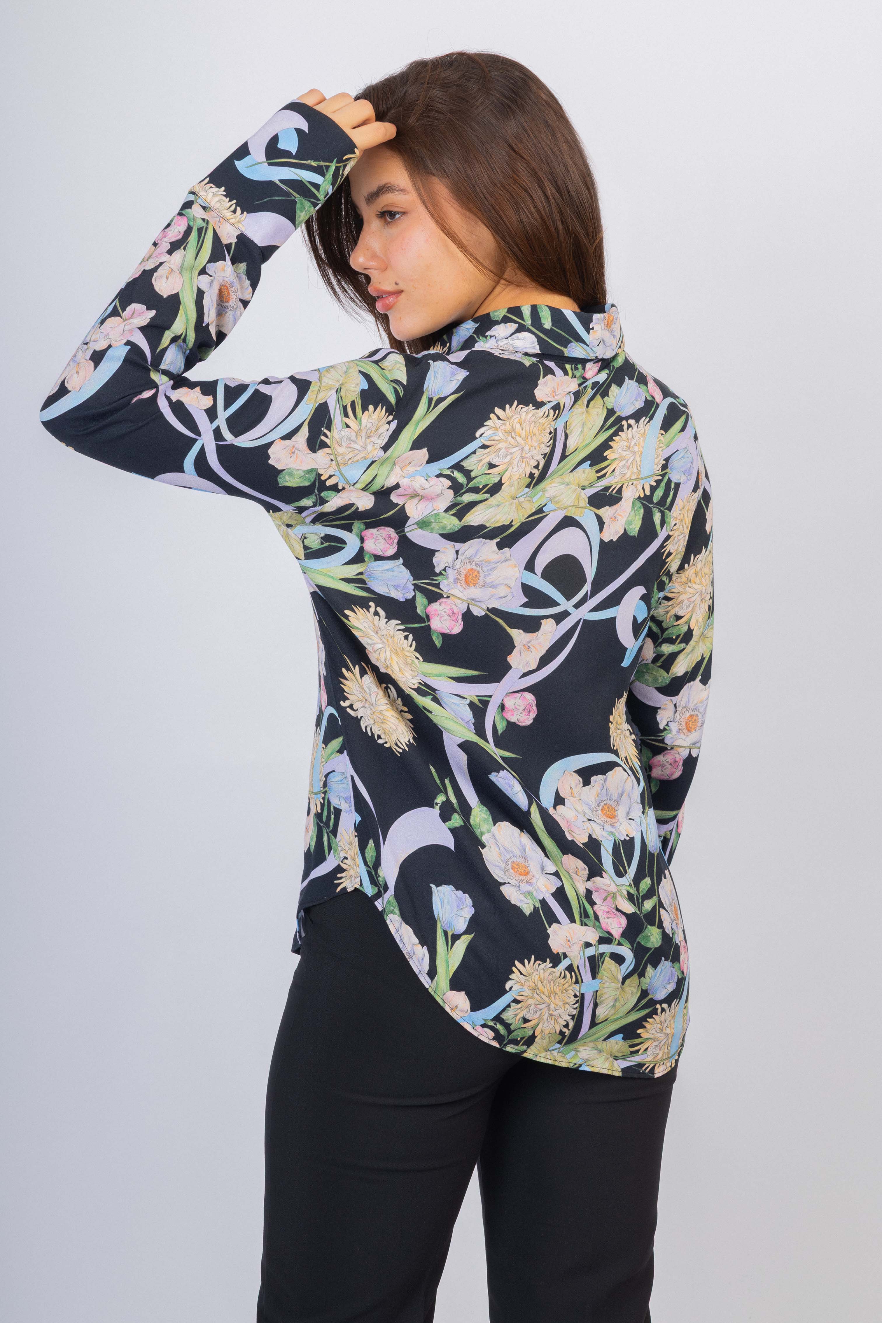 Black Printed Classic Shirt - Image 3