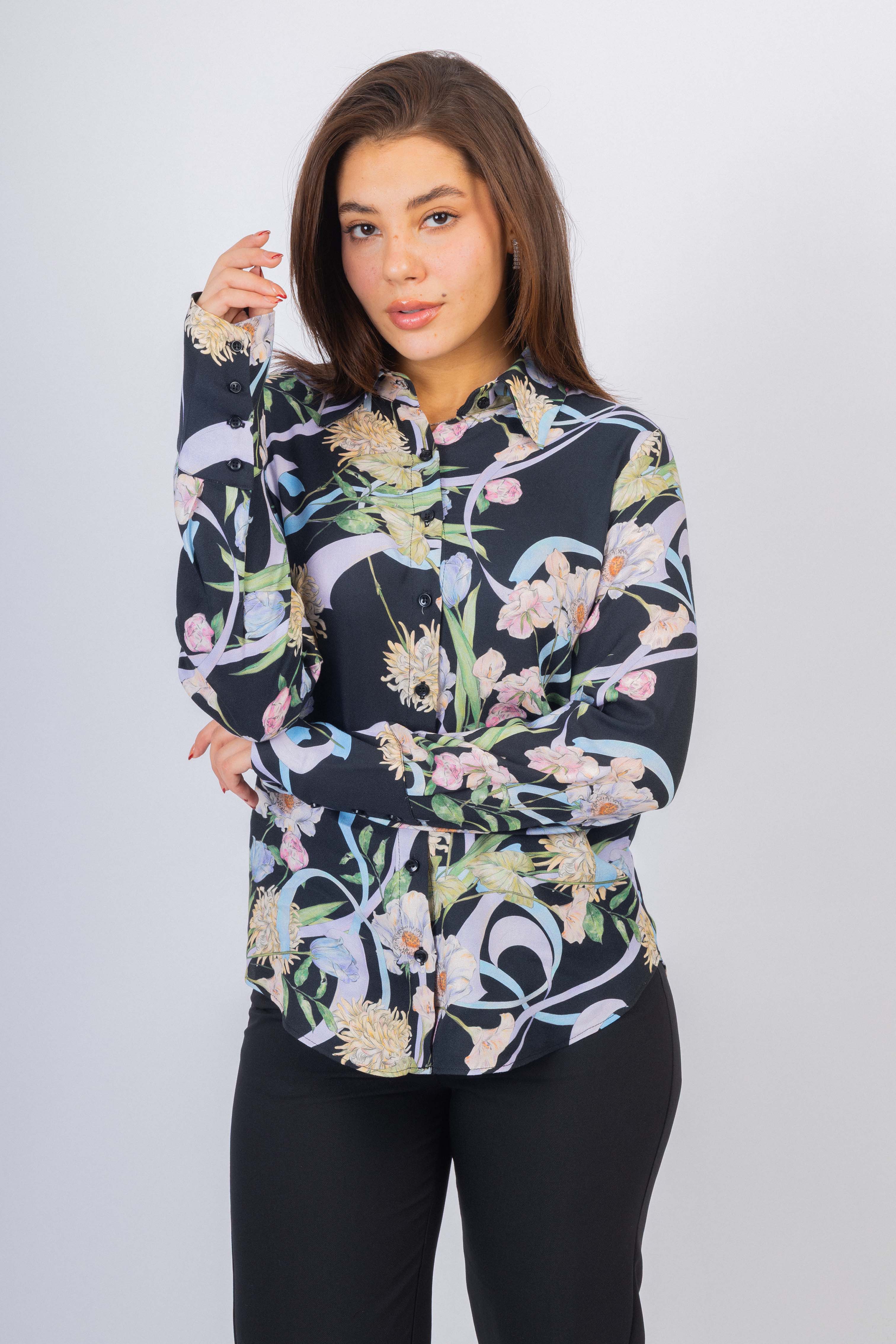 Black Printed Classic Shirt - Image 4