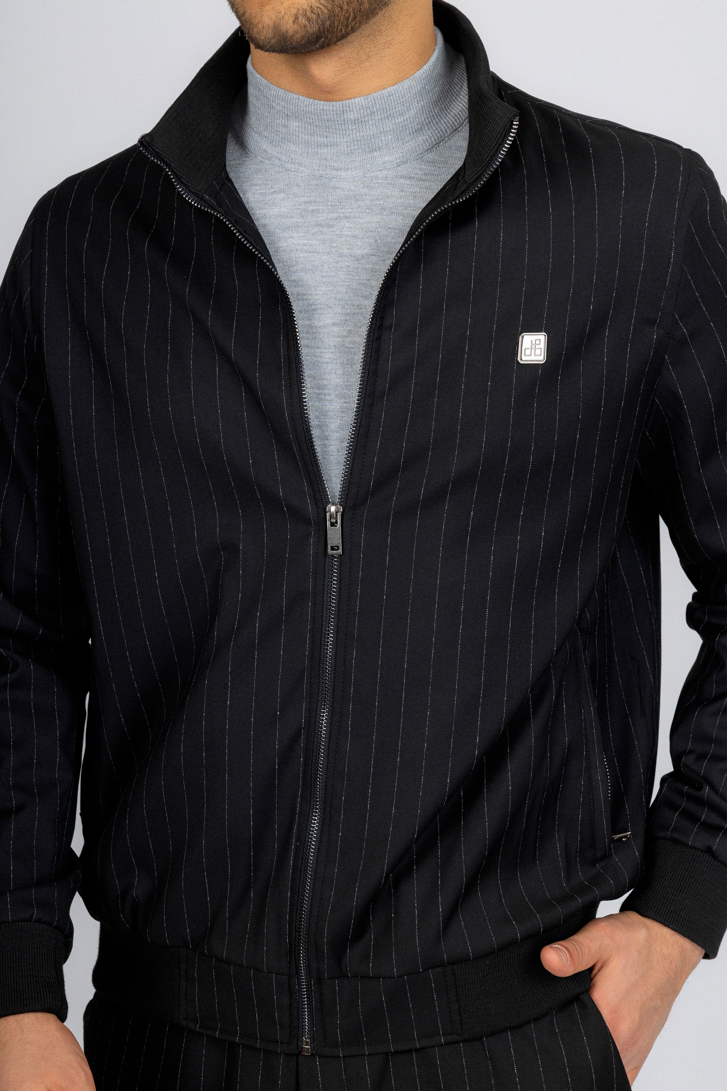 Black Striped Mens Casual Set - Image 4