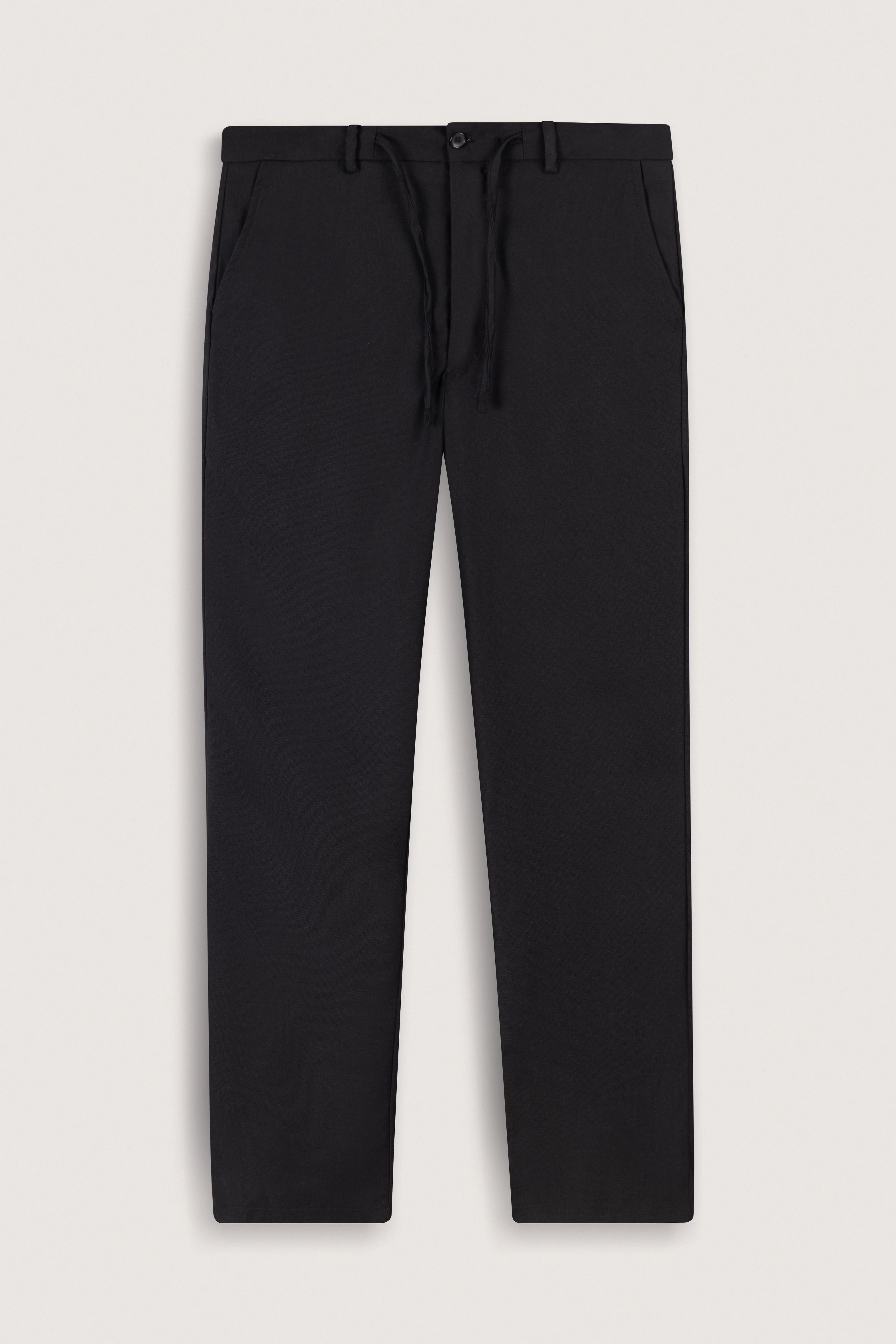 Black Woven Texture Casual Pants
