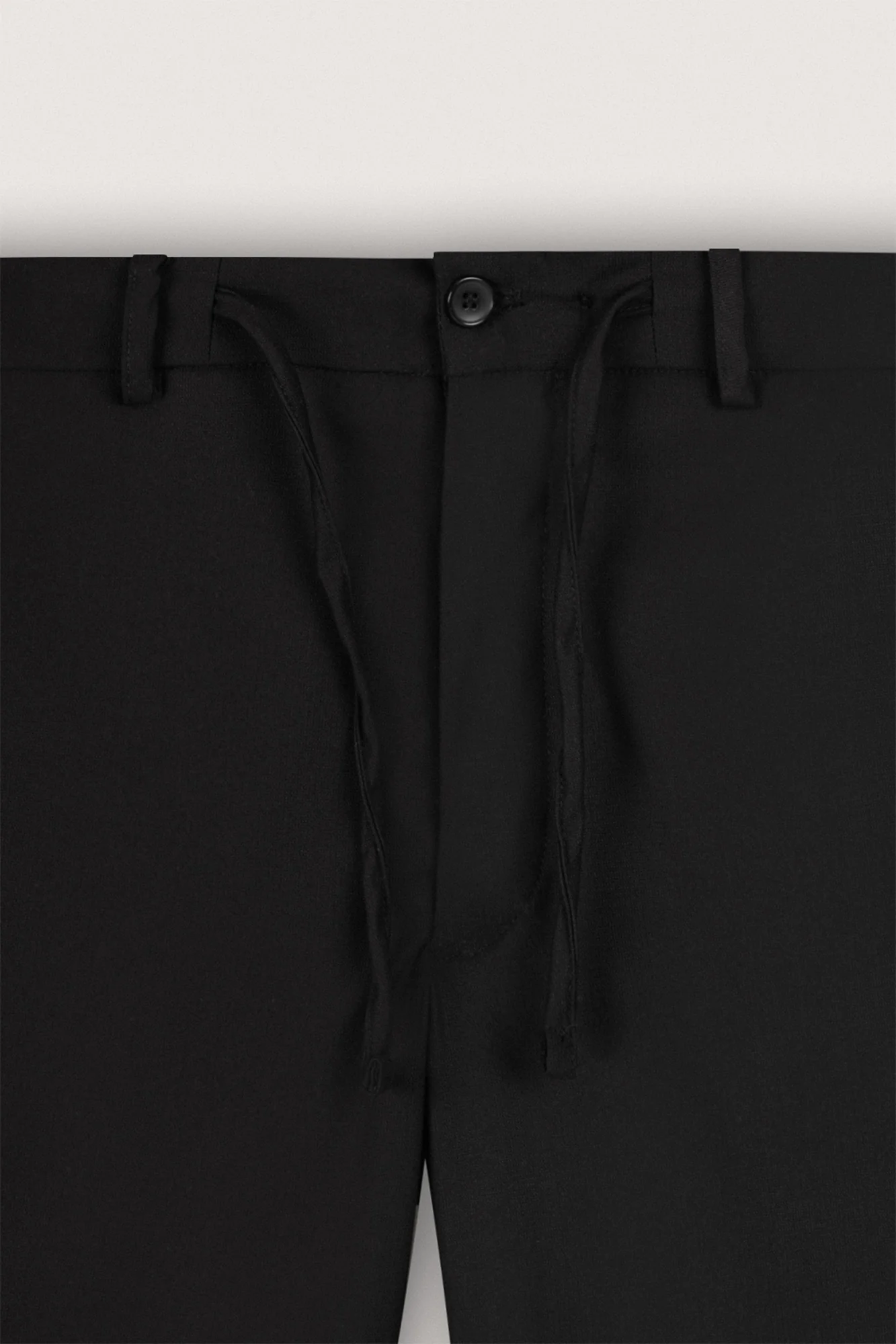 Black Woven Texture Casual Pants - Image 2