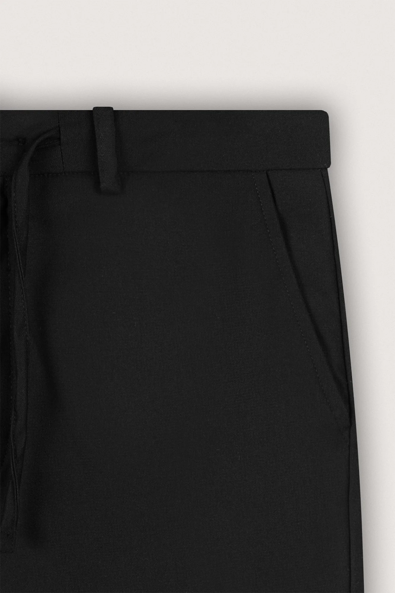 Black Woven Texture Casual Pants - Image 4