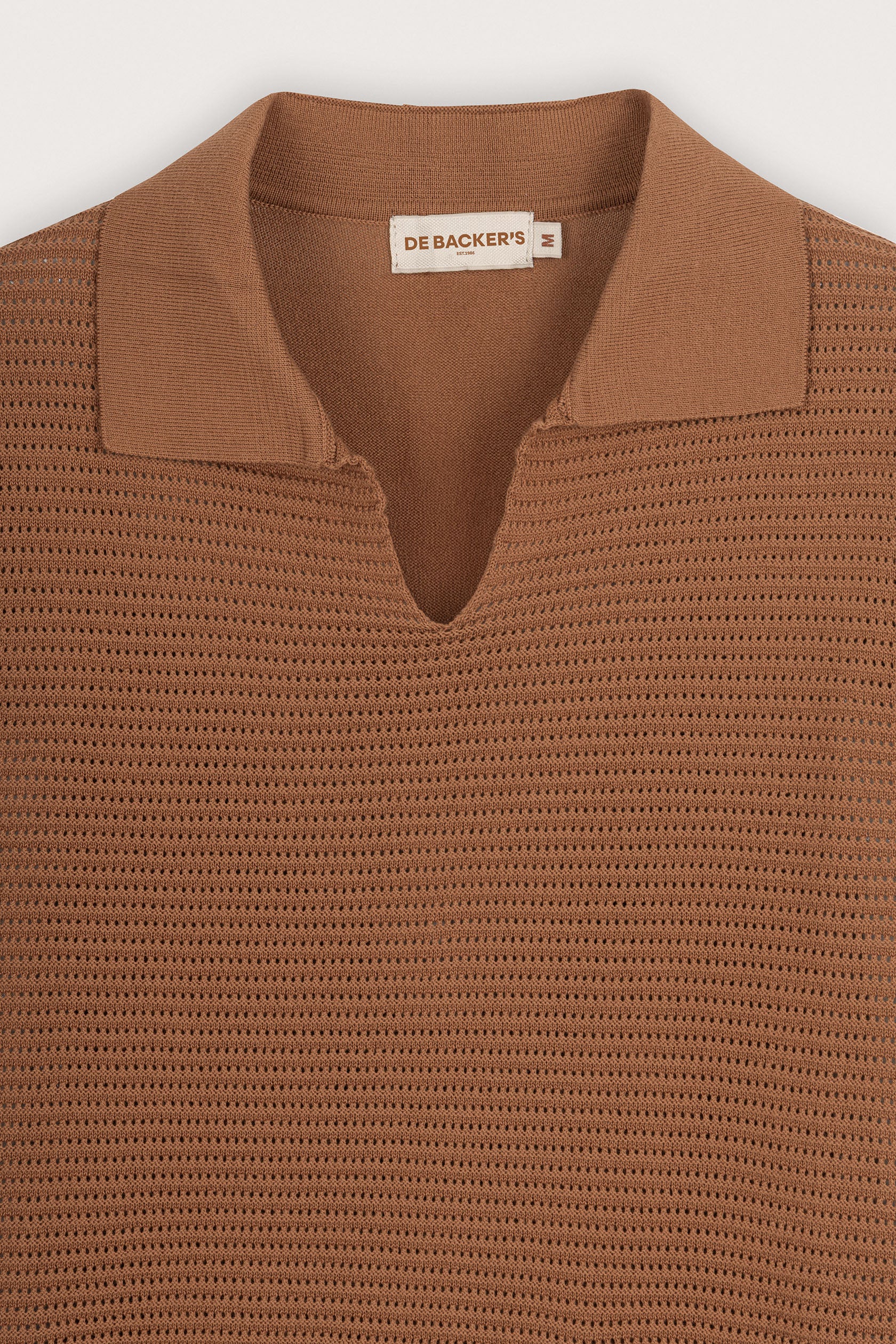 Brick Open-Stitch Knitted Polo - Image 2