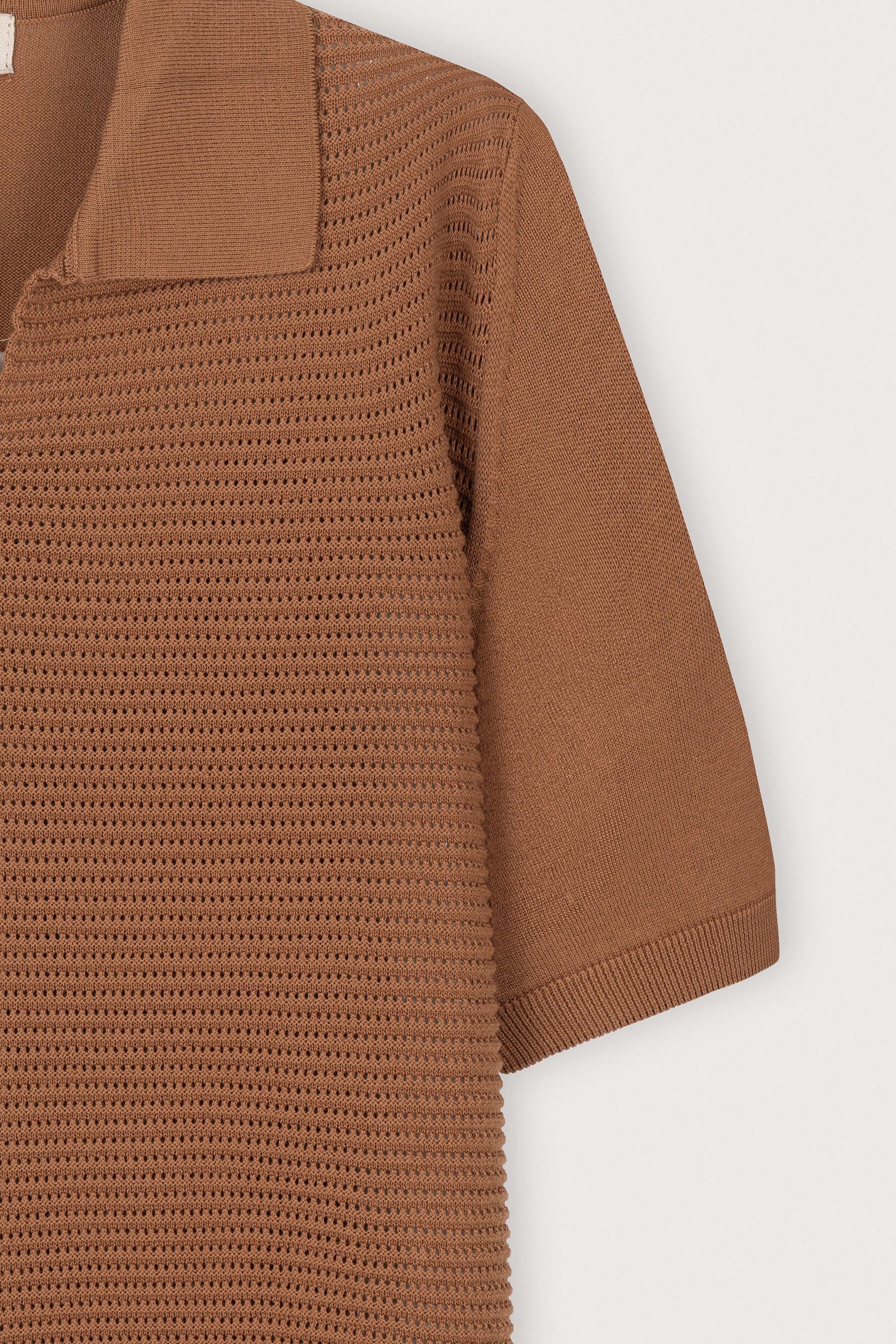 Brick Open-Stitch Knitted Polo - Image 3