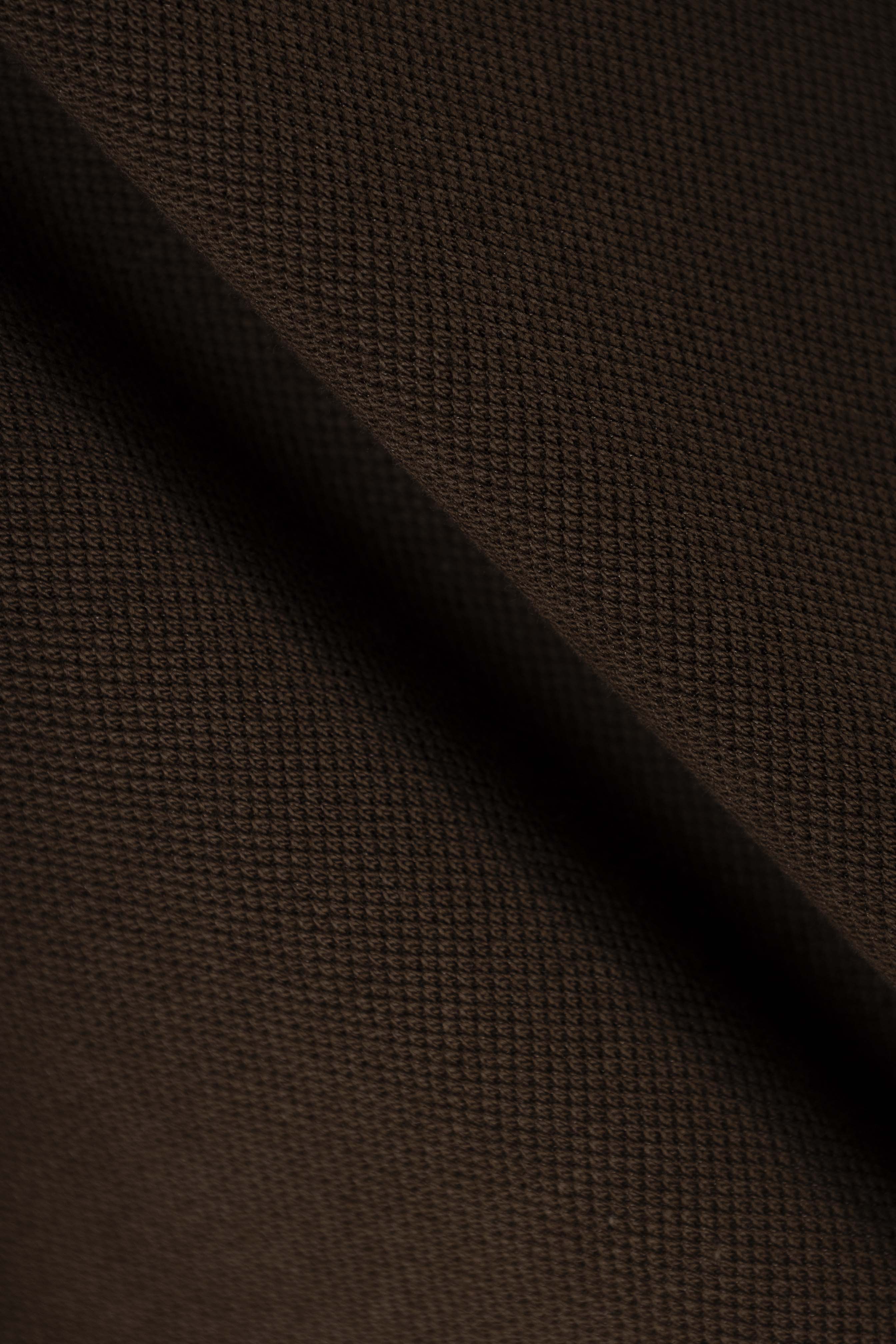 Brown Pique V neck Polo - Image 4