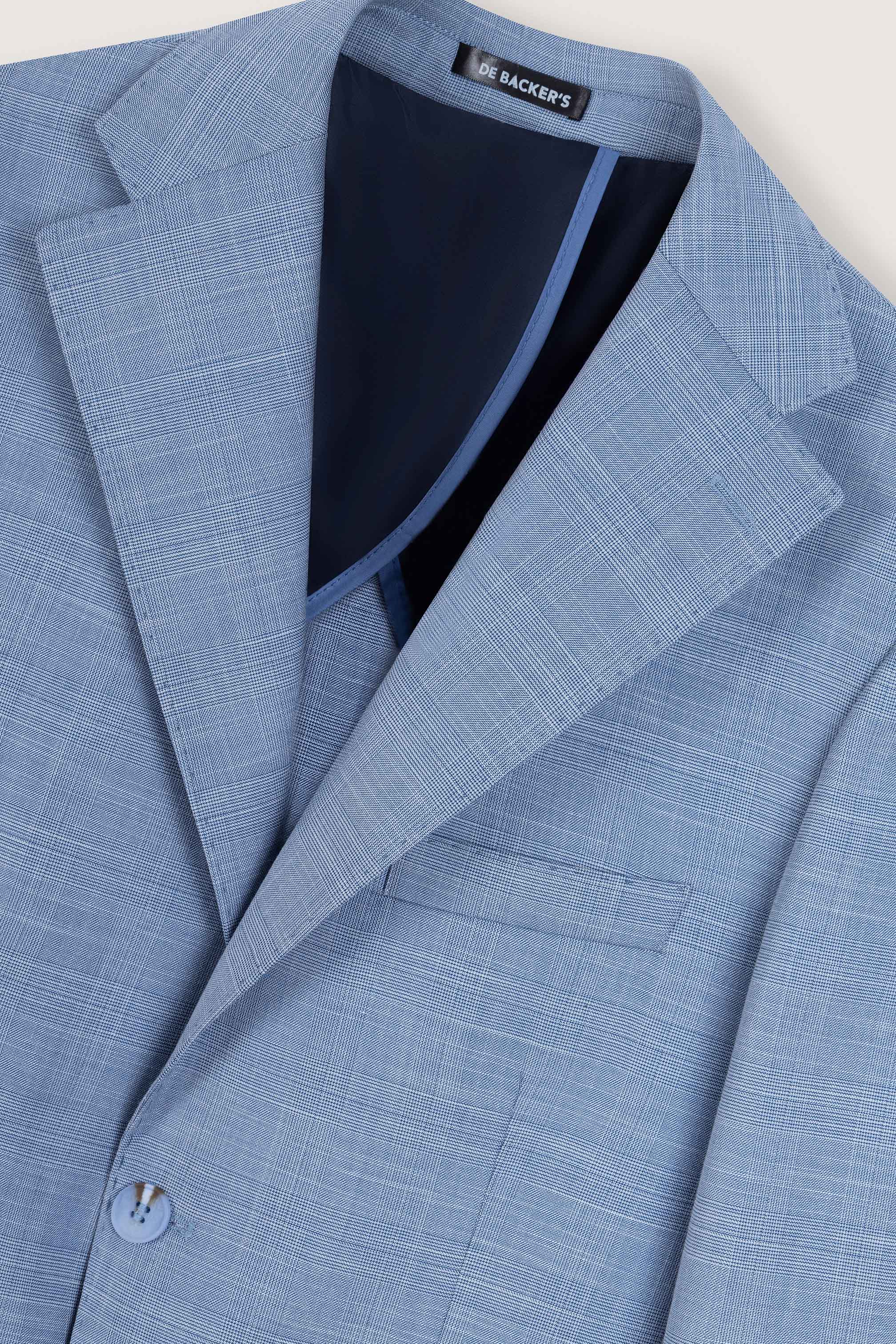 Light Blue Patterned Casual Blazer - Image 2