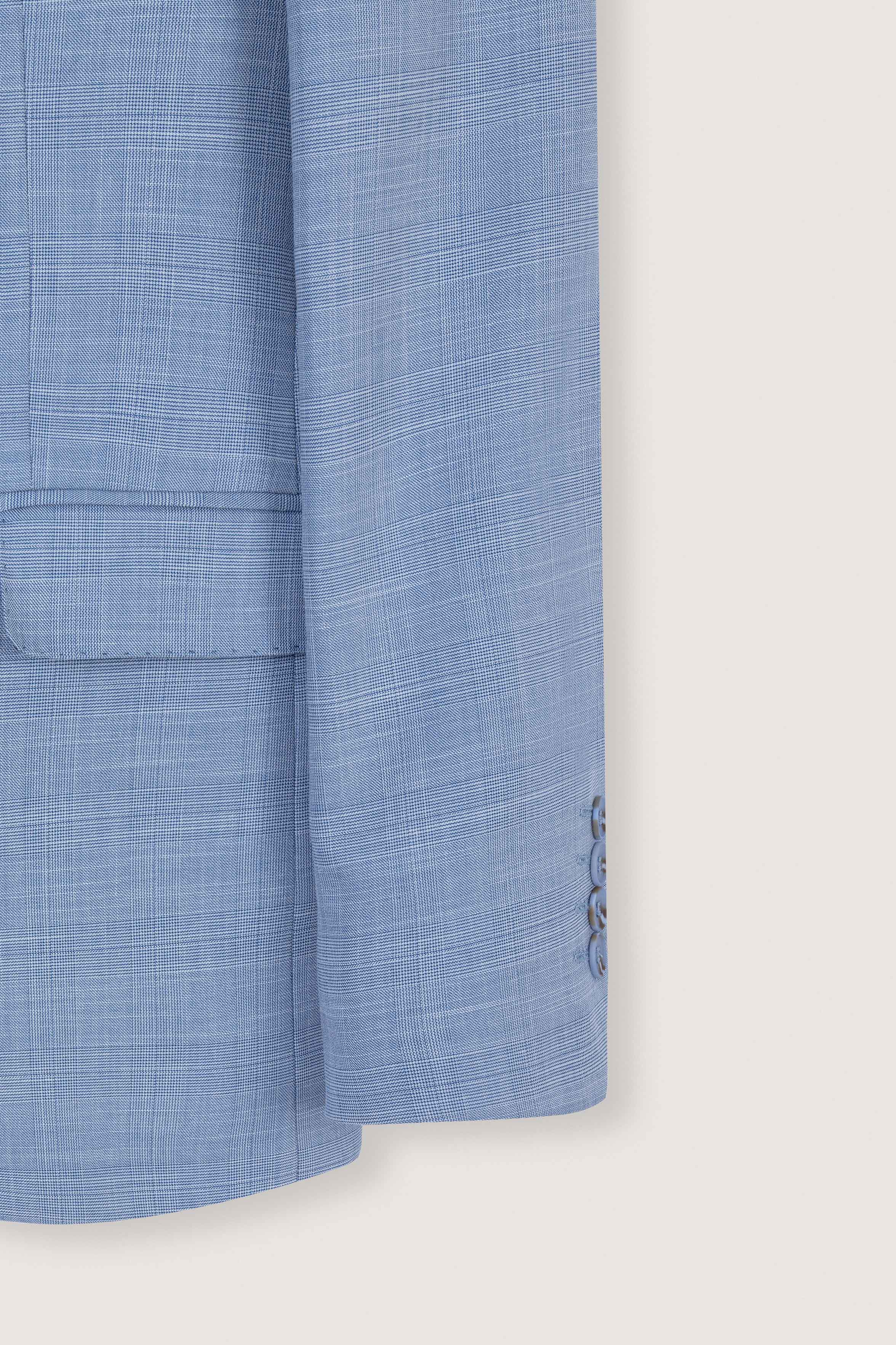 Light Blue Patterned Casual Blazer - Image 3