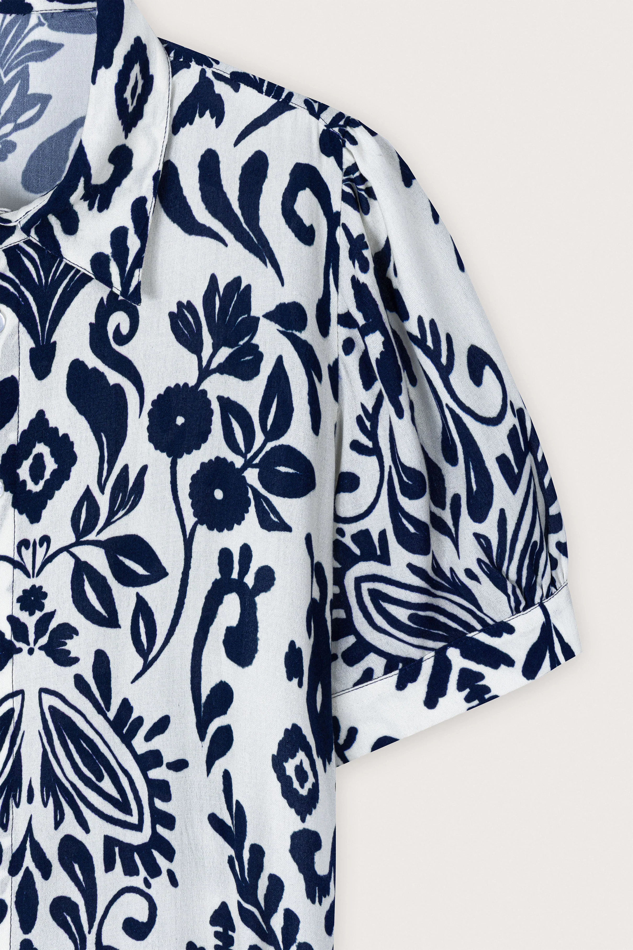 Navy Printed Casual Midi Dress - Image 2
