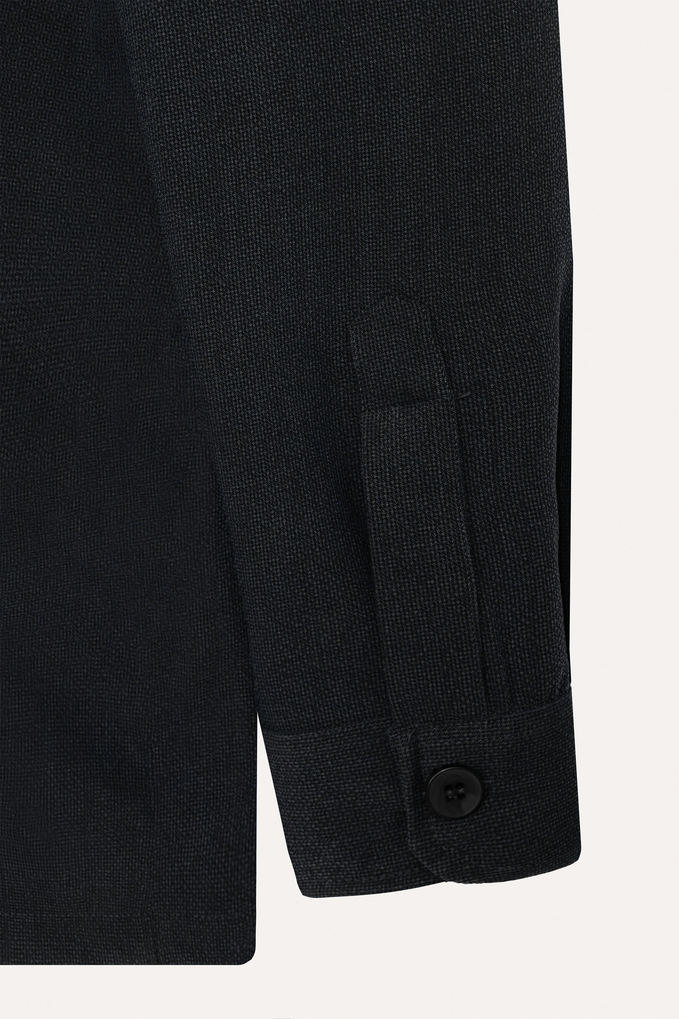 Black Micro Textured Over-Shirt - Image 3