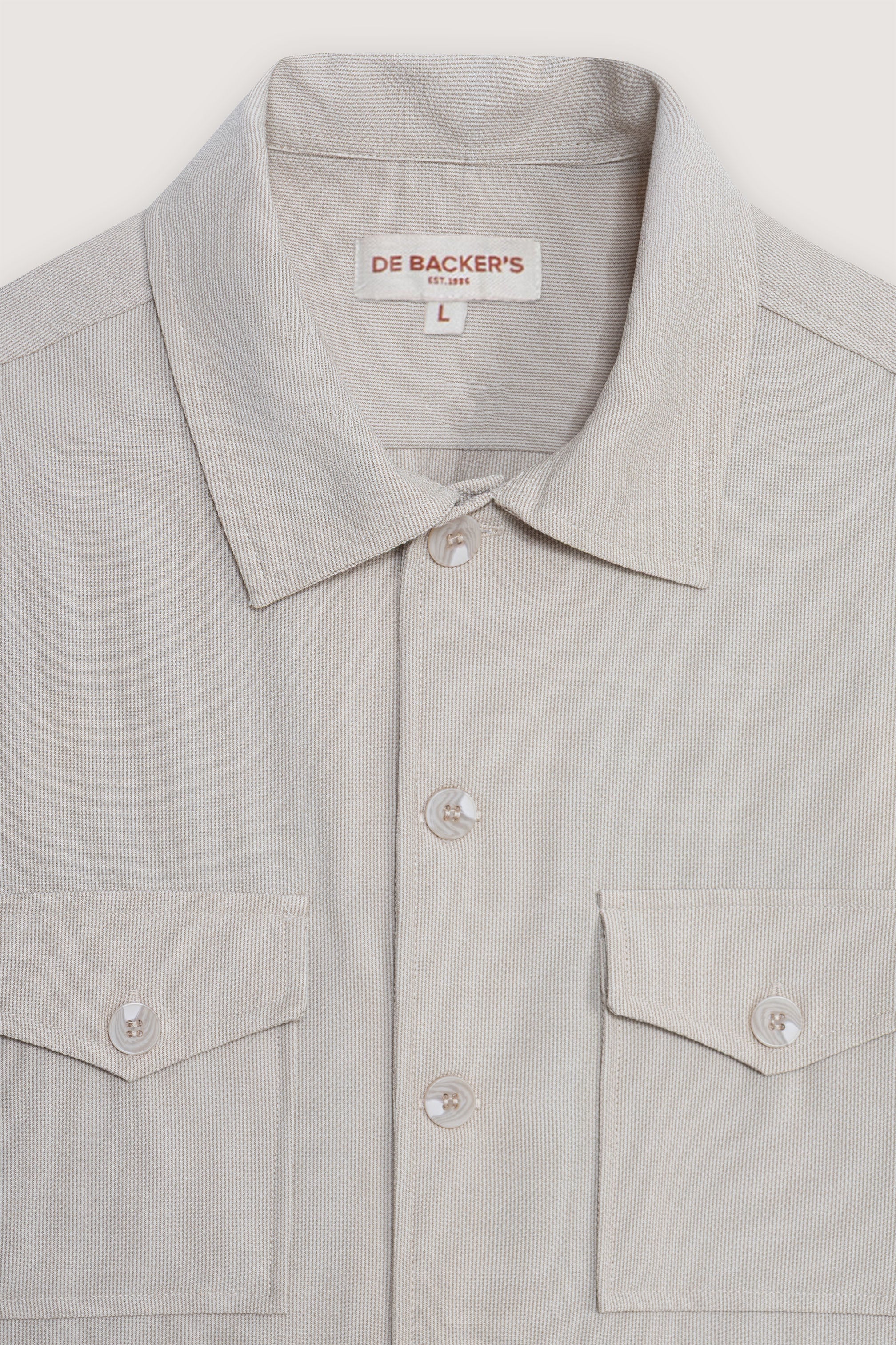 Beige Micro Textured Over-Shirt - Image 2