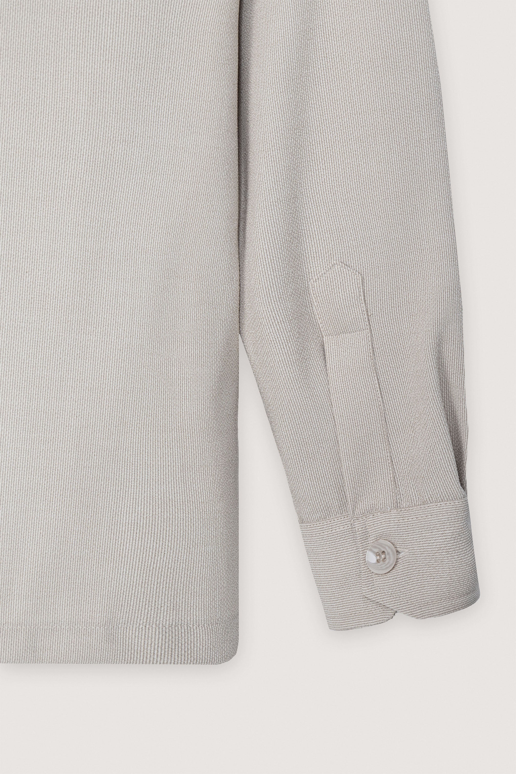 Beige Micro Textured Over-Shirt - Image 3