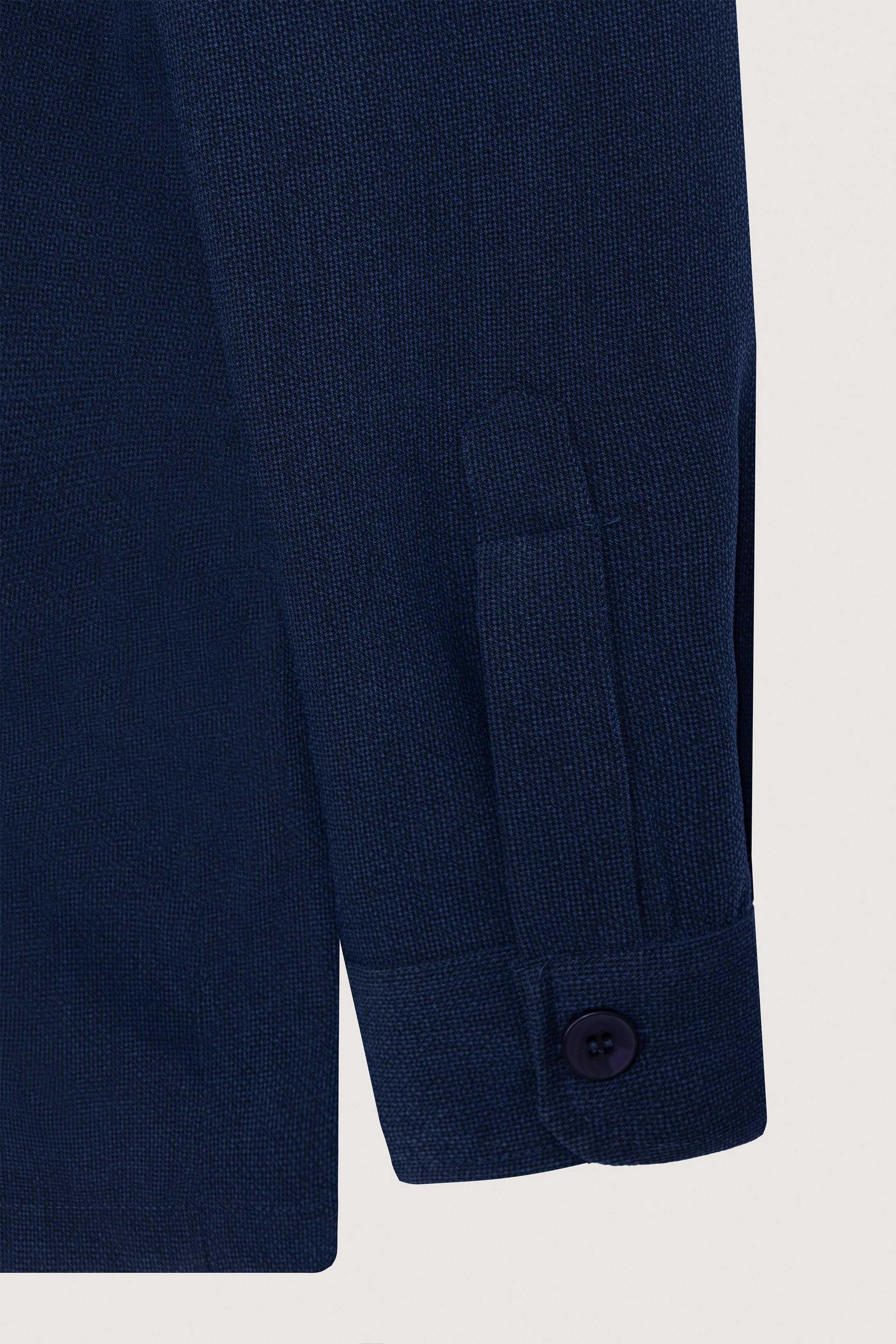 Navy Micro Textured Over-shirt - Image 3
