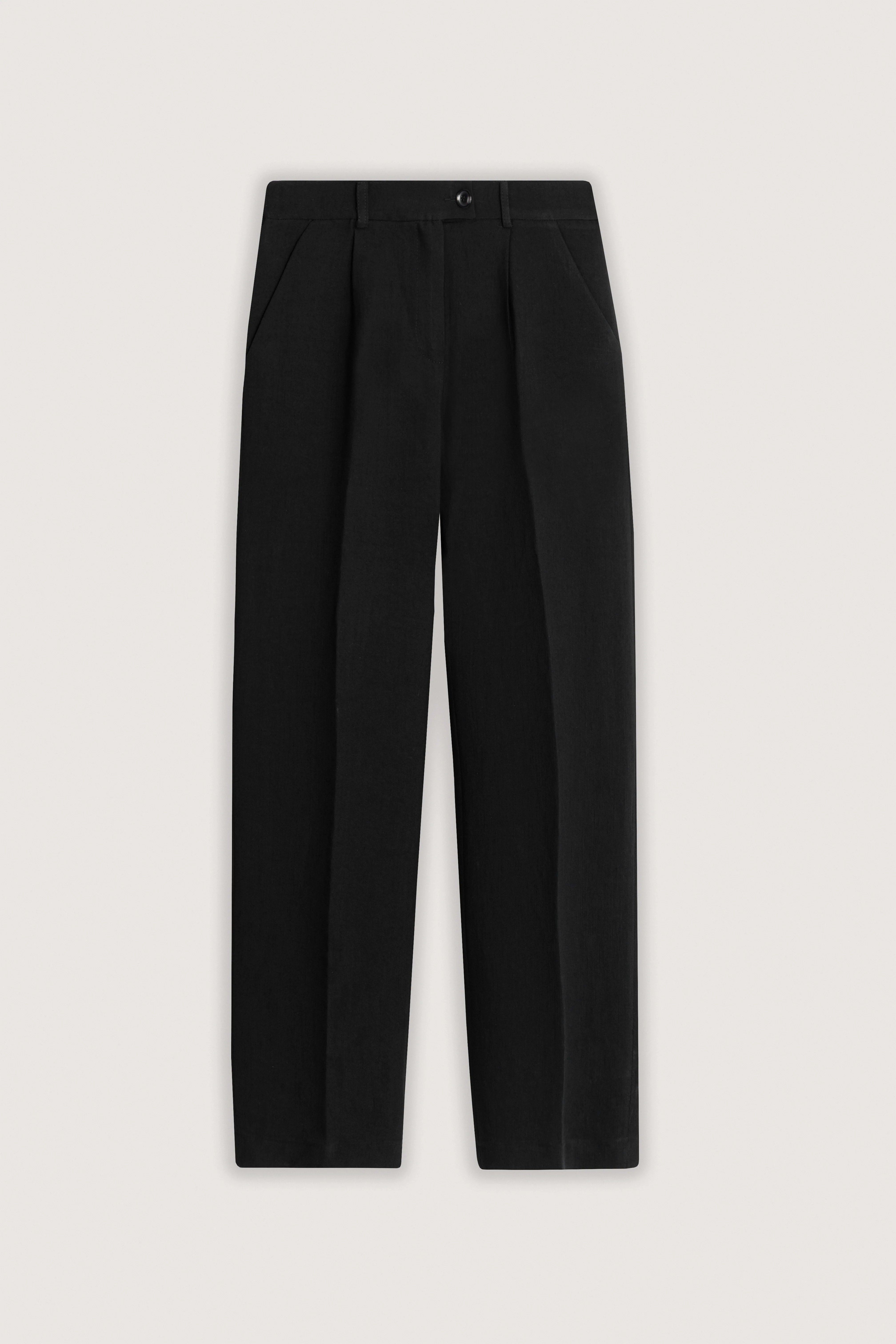 Black Wide-Leg Classic Women's Pants