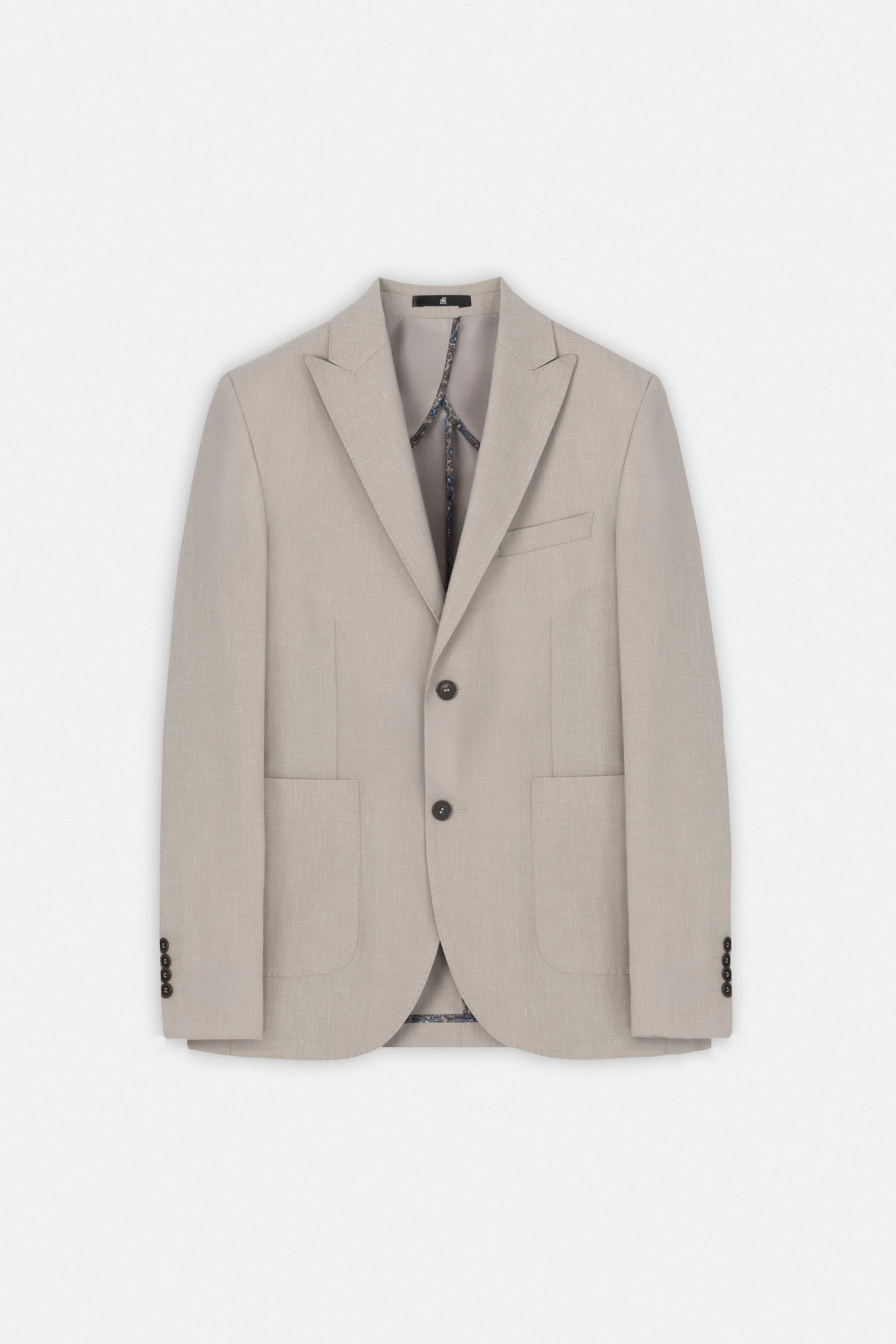 Dark Beige Linen Casual Blazer