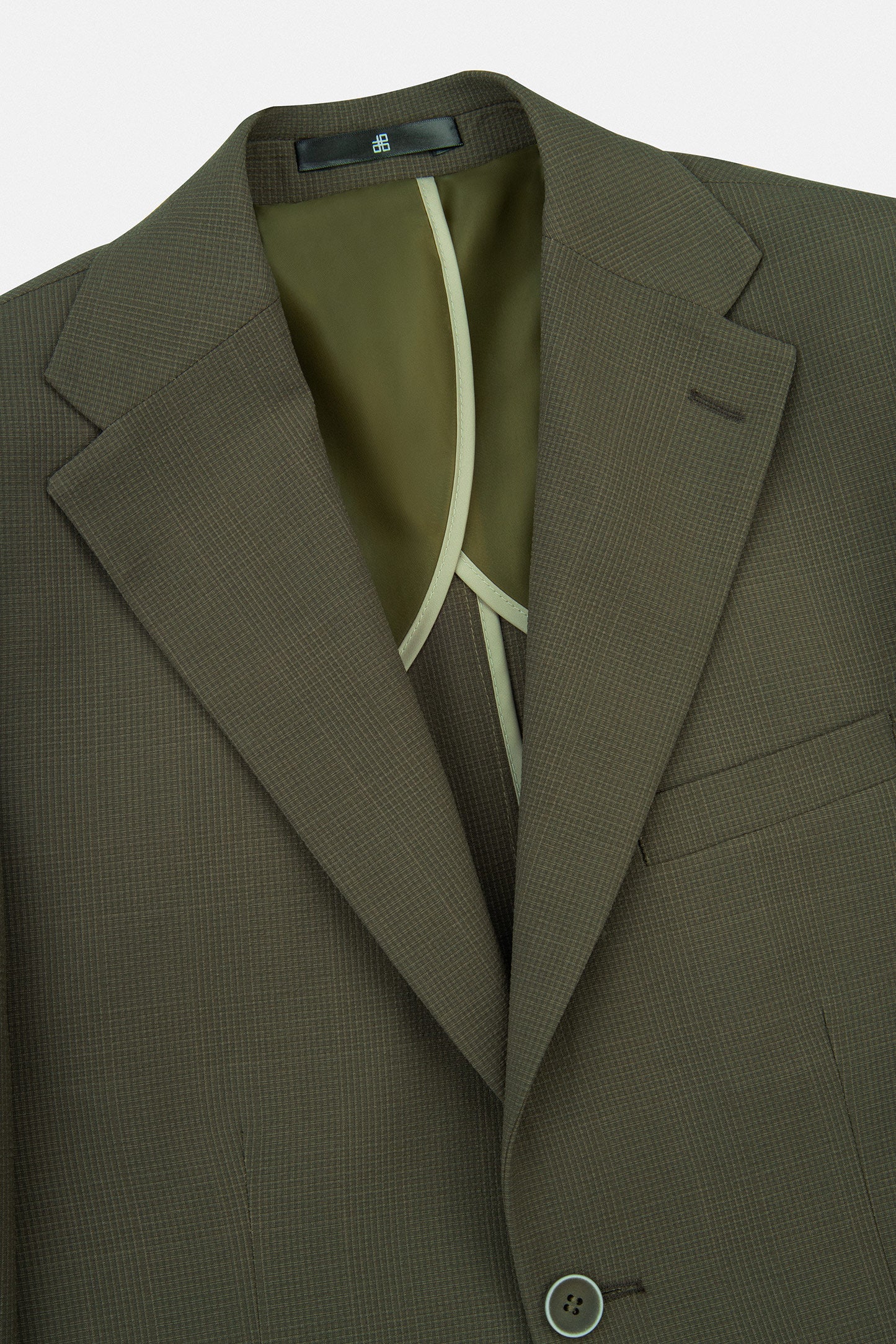 Dark Green Checked Casual Blazer - Image 2