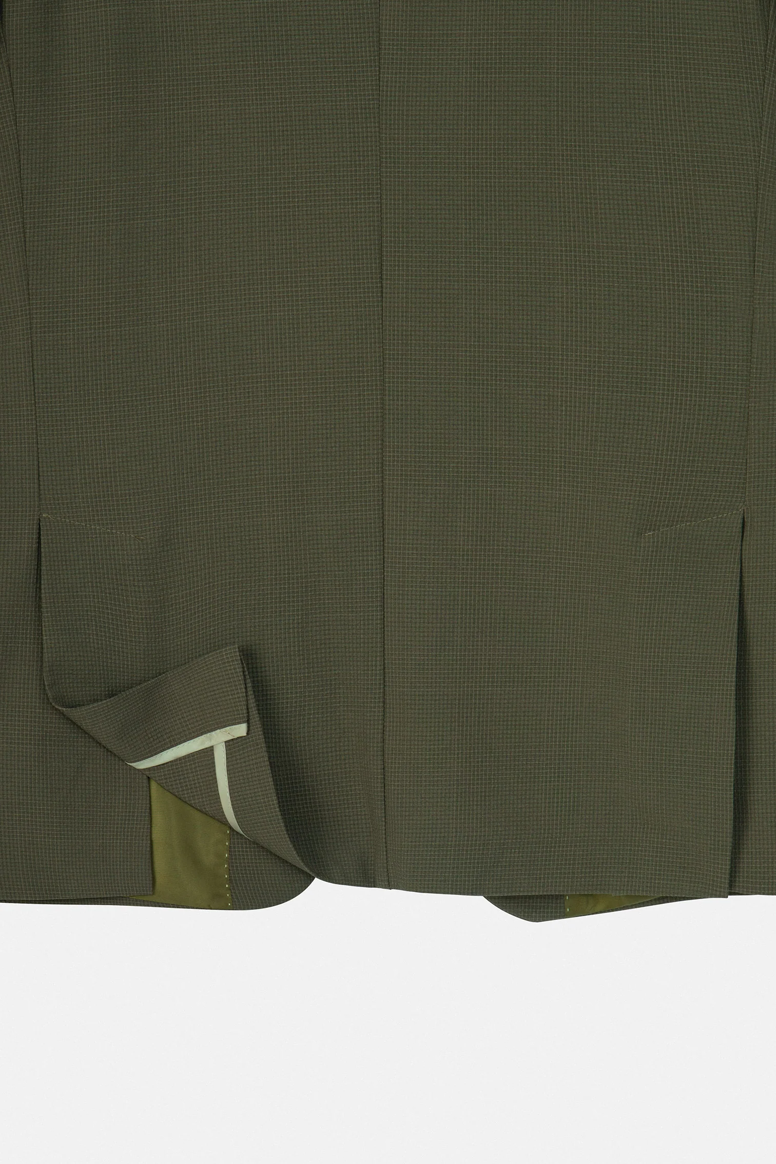 Dark Green Checked Casual Blazer - Image 5