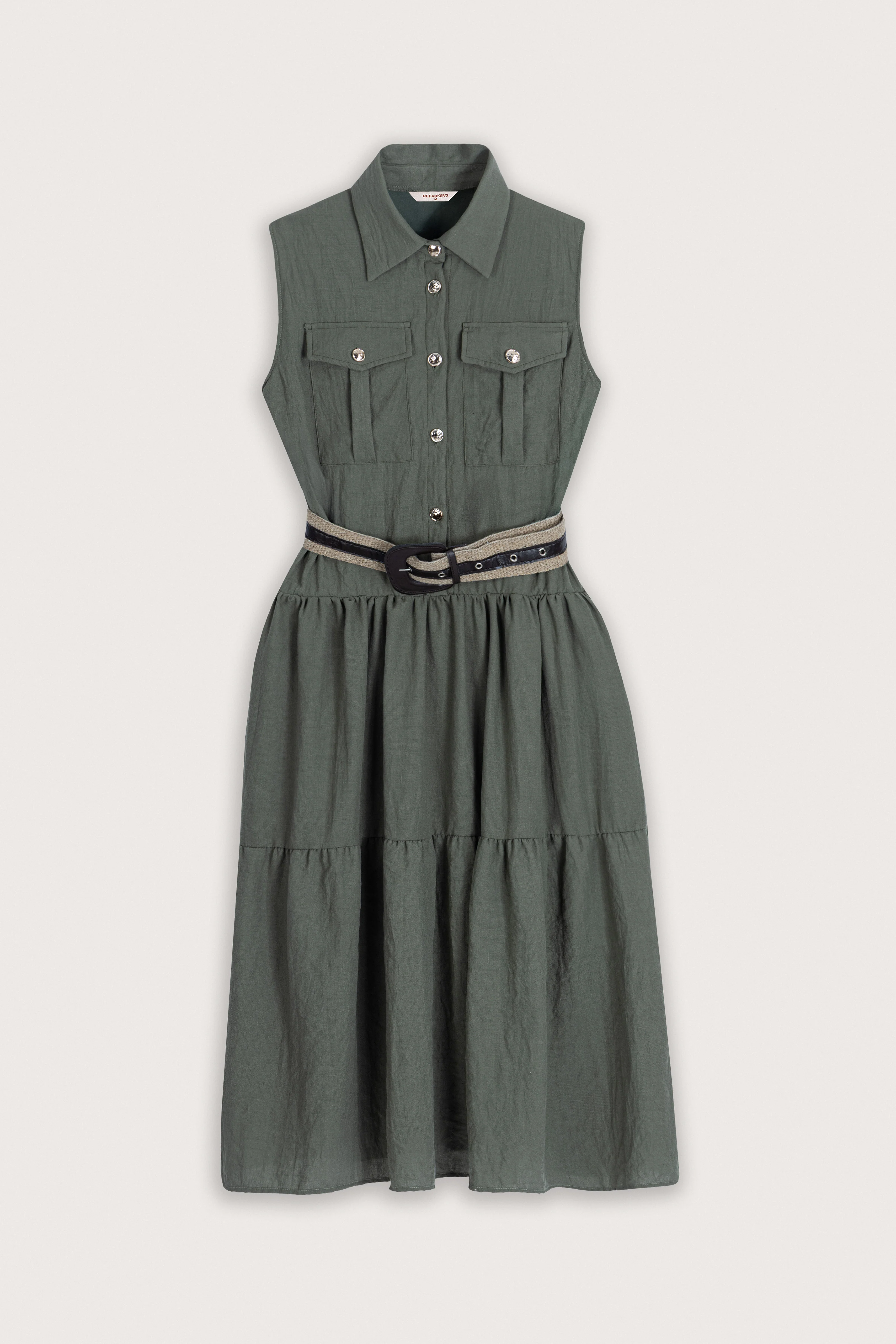 Dark Green Sleeveless Midi Dress