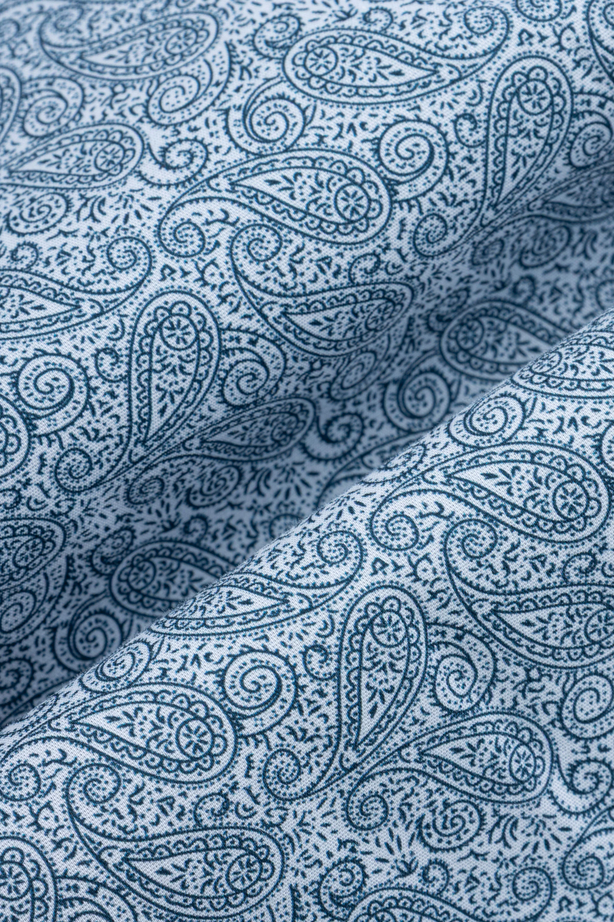 Dark Turquoise Printed Casual Shirt - Image 3