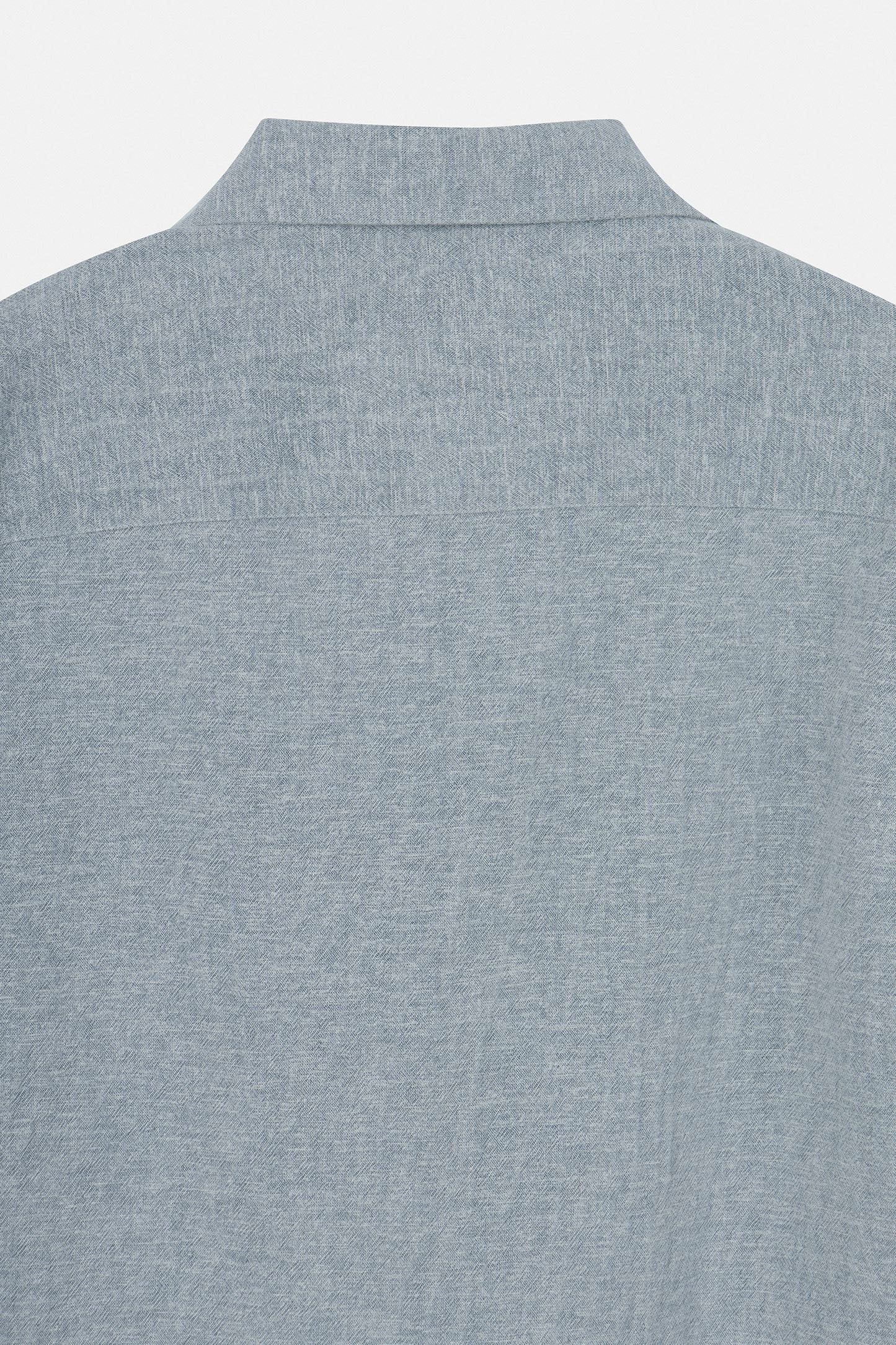 Gray Linen Blend Short Sleeves Shirt - Image 4