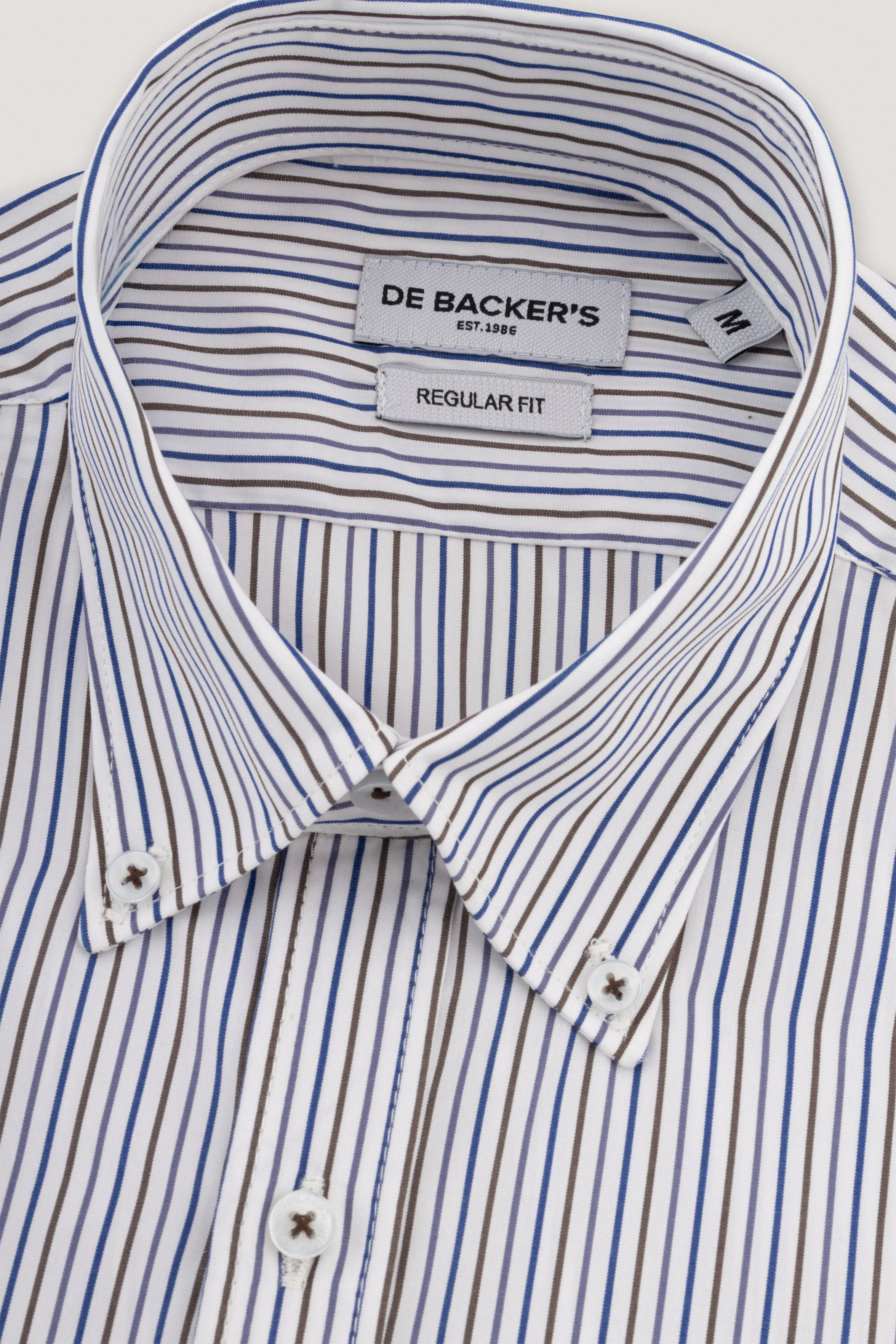 Navy Striped Smart Casual Shirt - Image 2