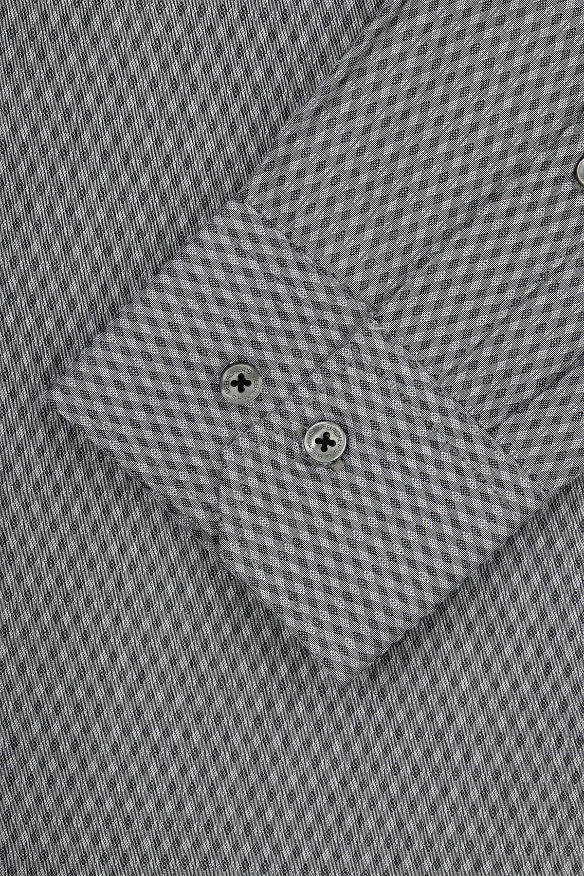 Jacquard Dark Gray Smart Casual Shirt - Image 3