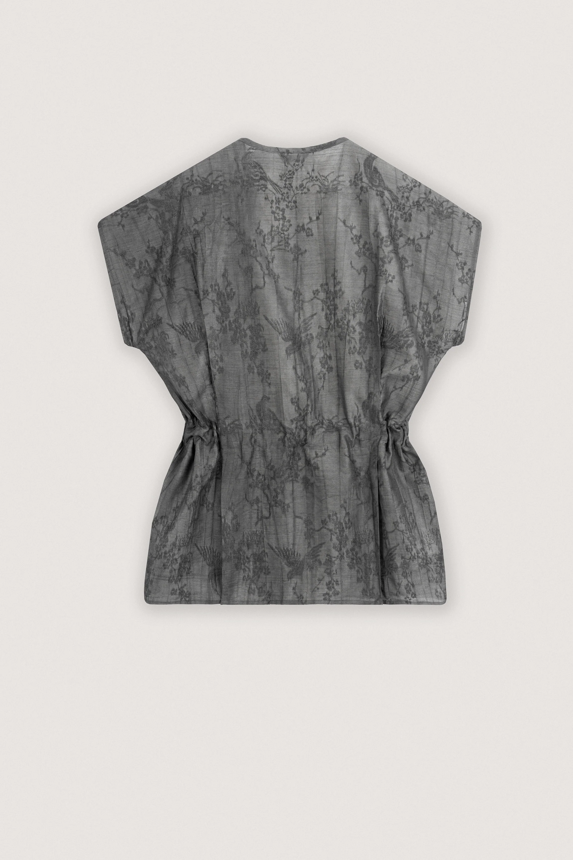 Jacquard Gray Blouse - Image 4