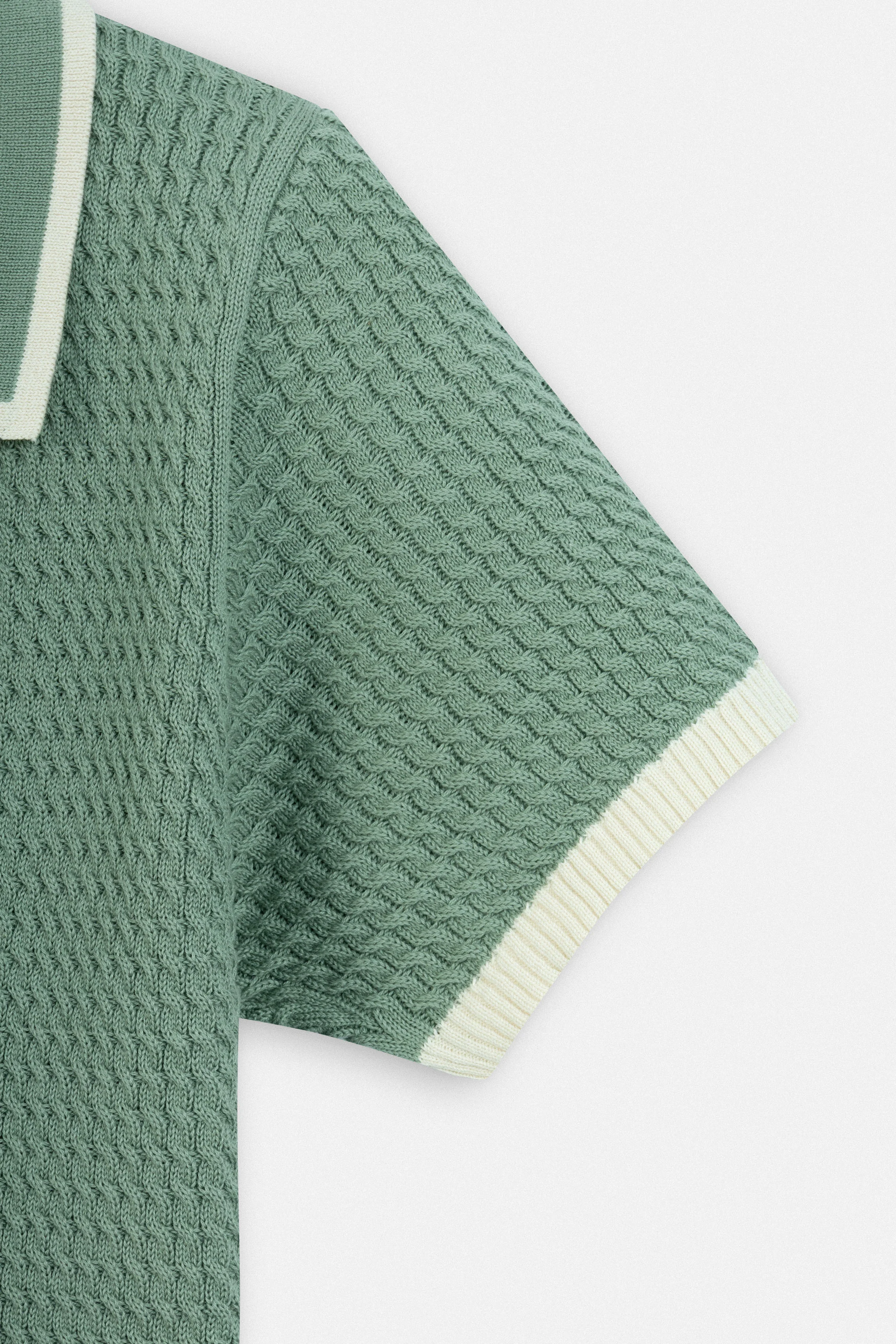 Jacquard half placket Green Womens Polo T-shirt - Image 7
