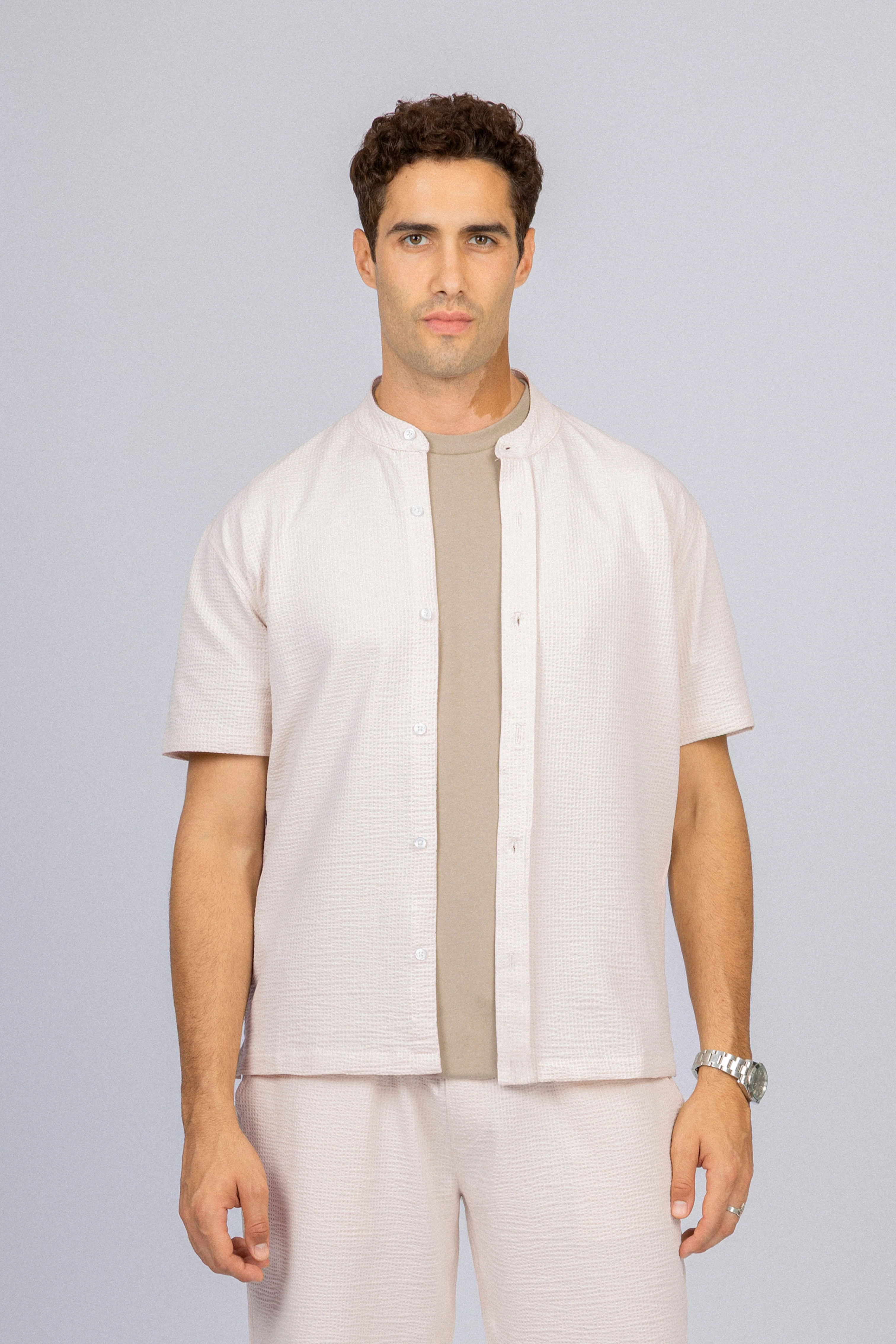 Jacquard Light Beige Mens Set