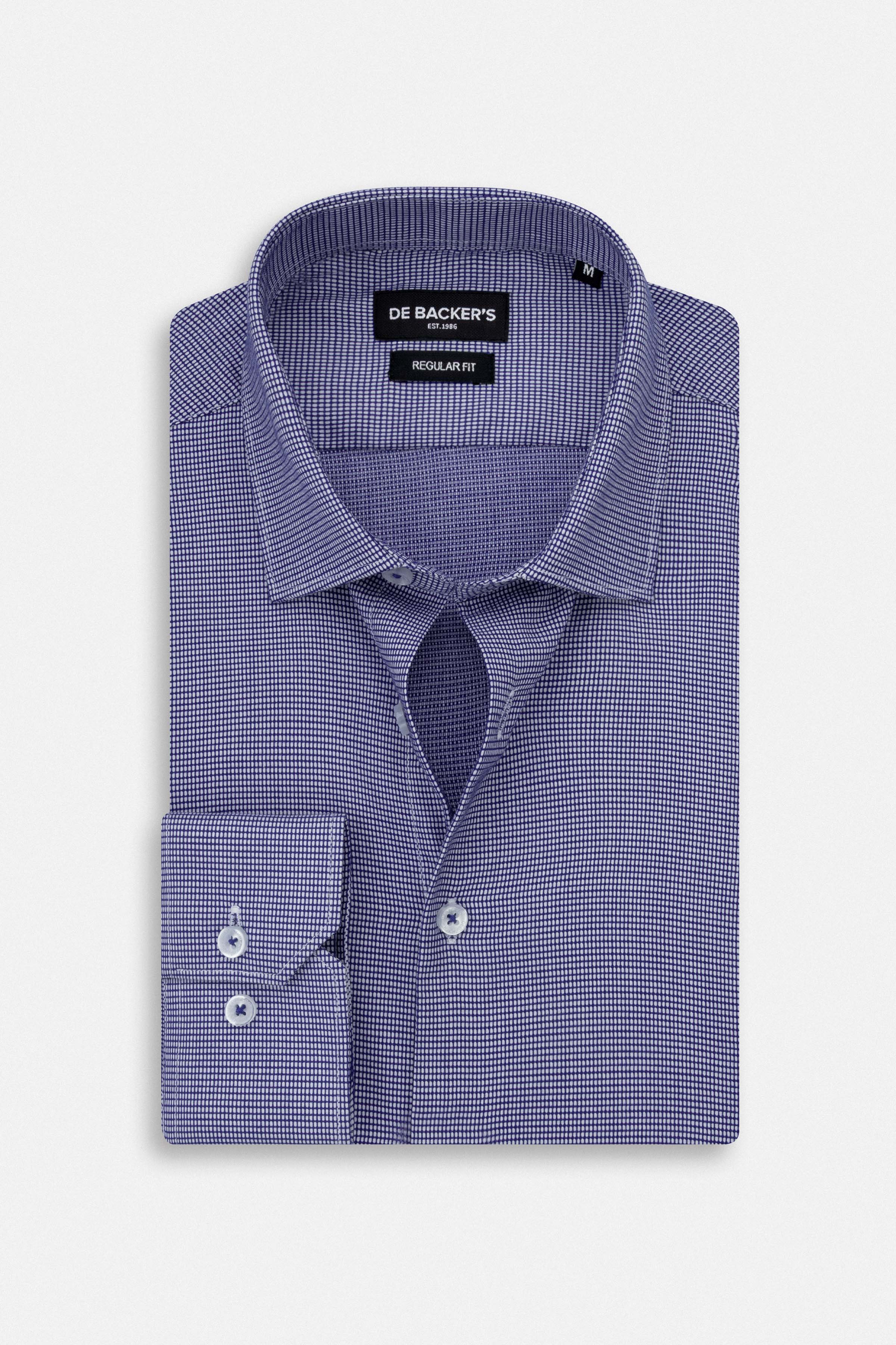 jacquard Navy Smart Casual Shirt
