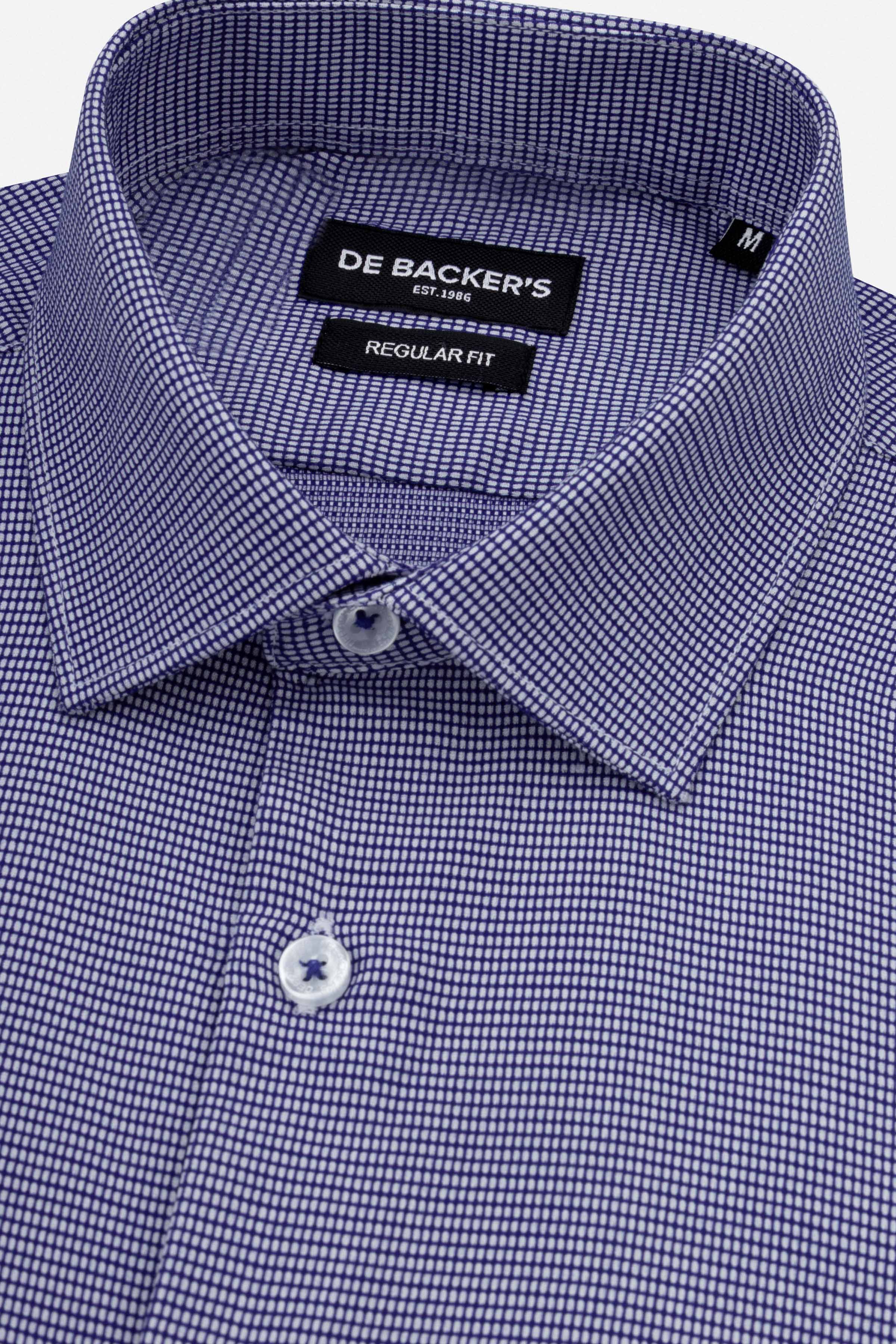 jacquard Navy Smart Casual Shirt - Image 2