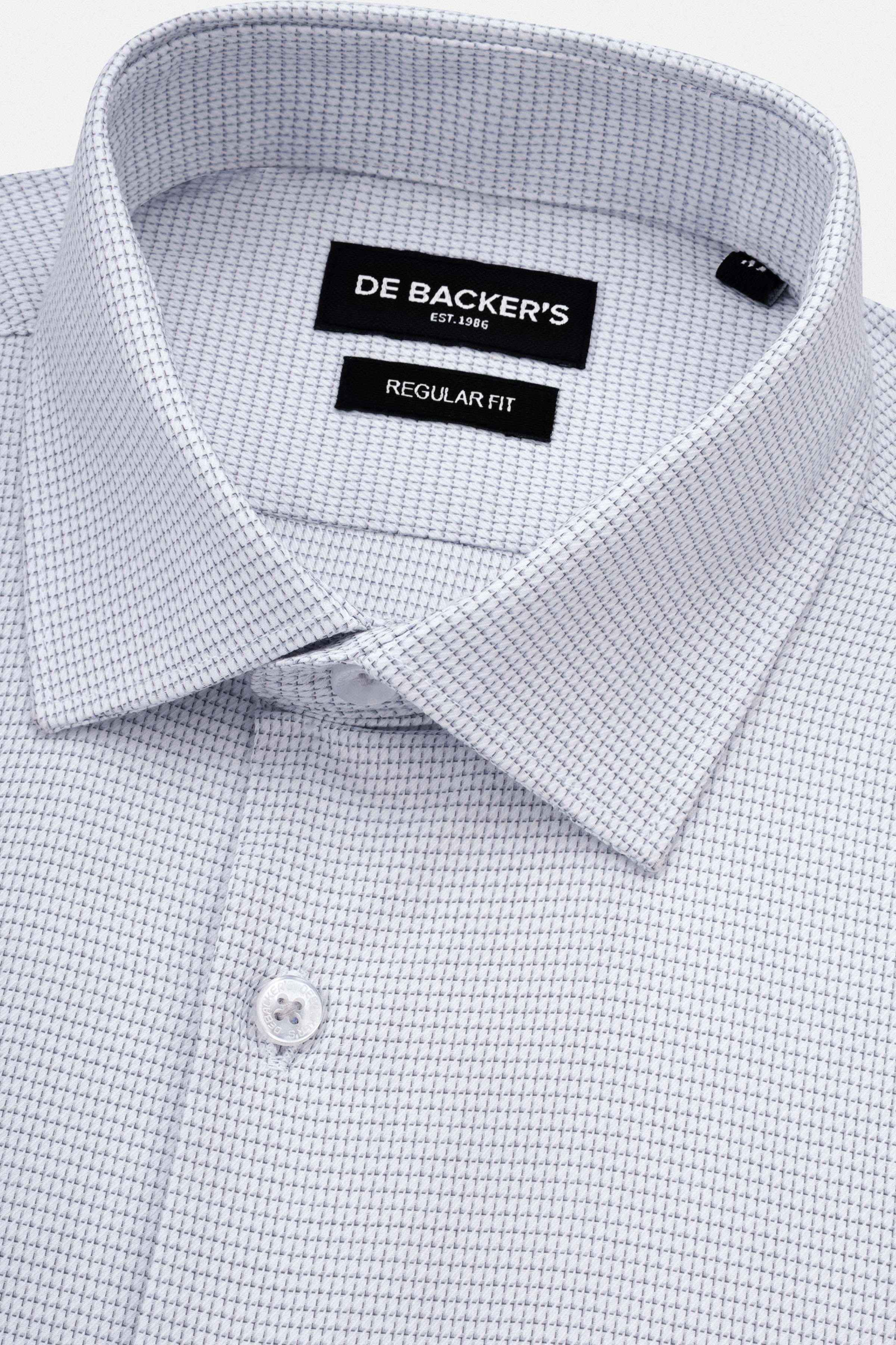jacquard Light Gray Smart Casual Shirt - Image 2