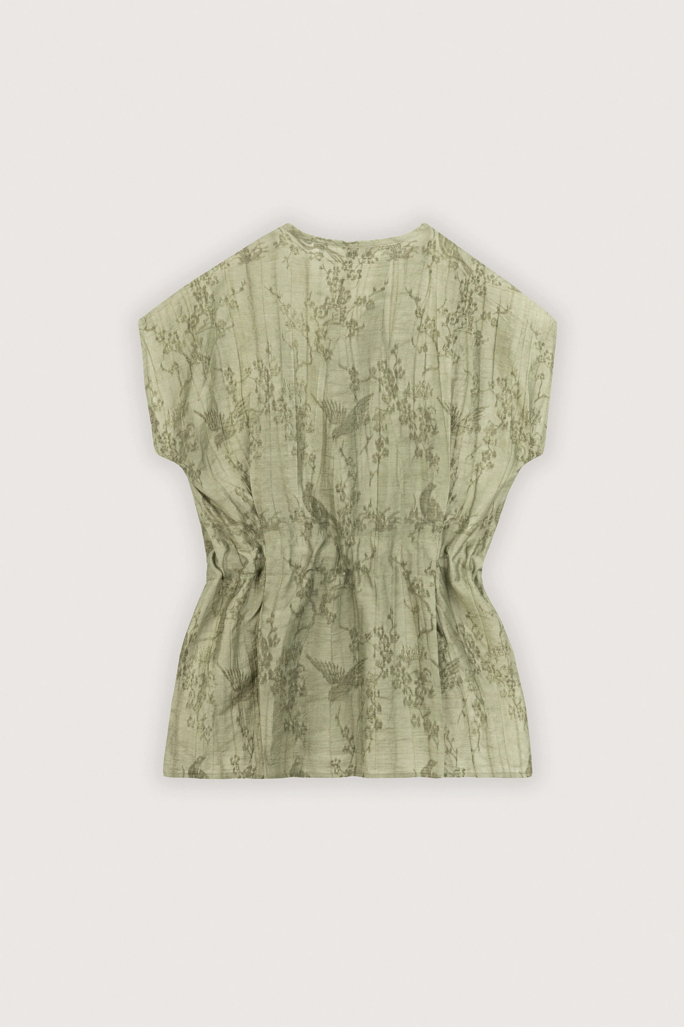 Jacquard Light Olive Blouse - Image 4