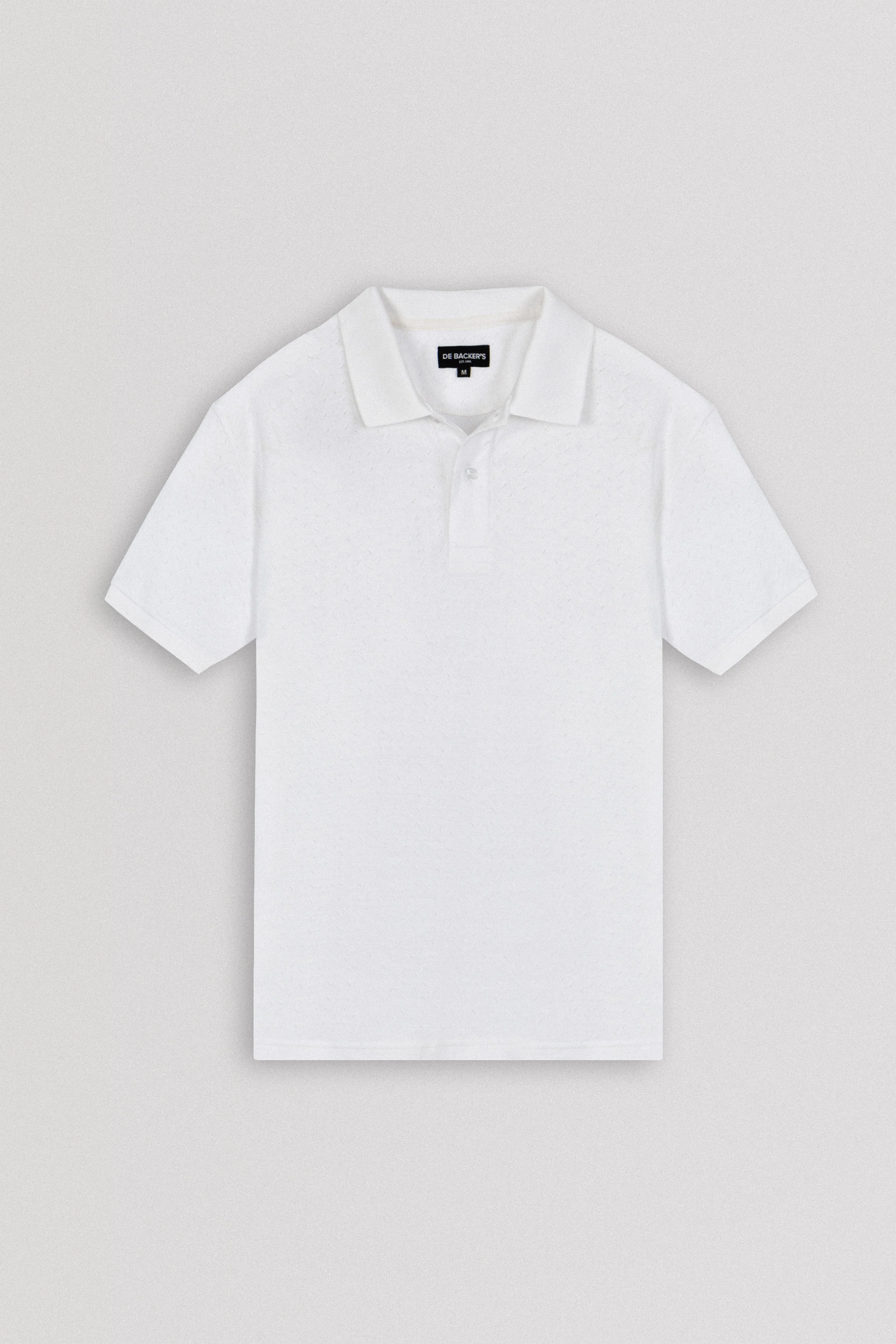 Jacquard Pique Basic White Polo