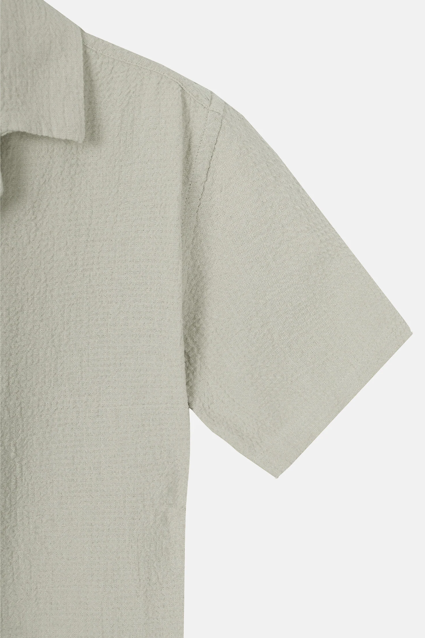 Jacquard Dark Beige Short Sleeves Shirt - Image 4
