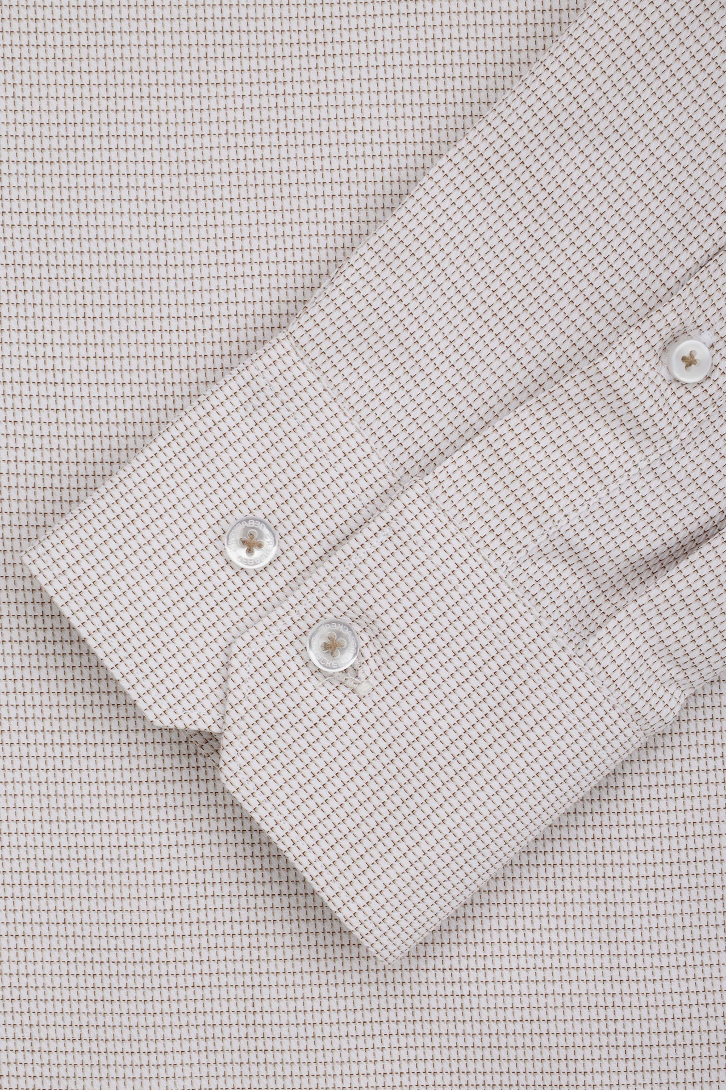 Jacquard Silver Smart Casual Shirt - Image 3