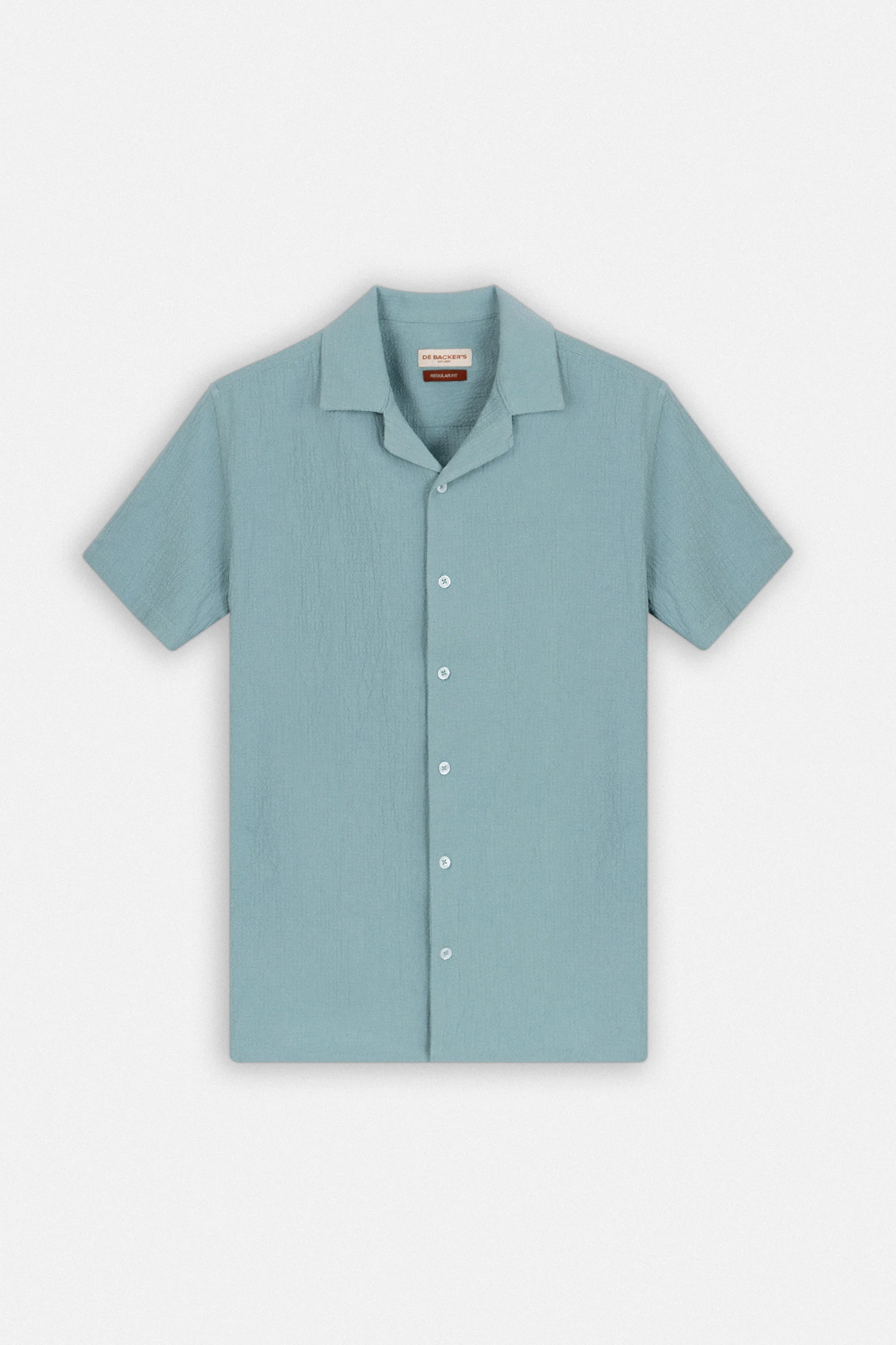 Jacquard Turquoise Short Sleeves Shirt - Image 4