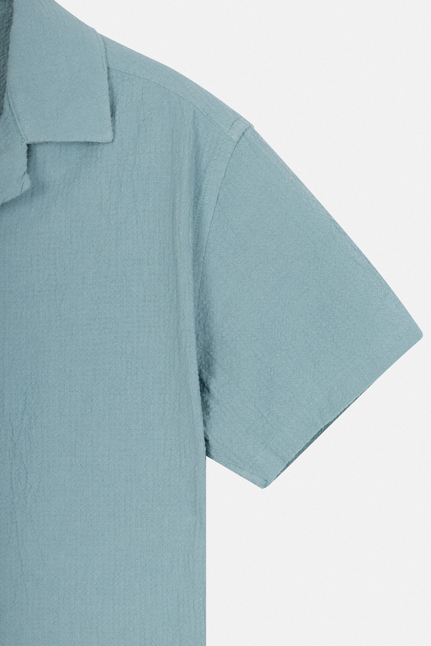 Jacquard Turquoise Short Sleeves Shirt - Image 6