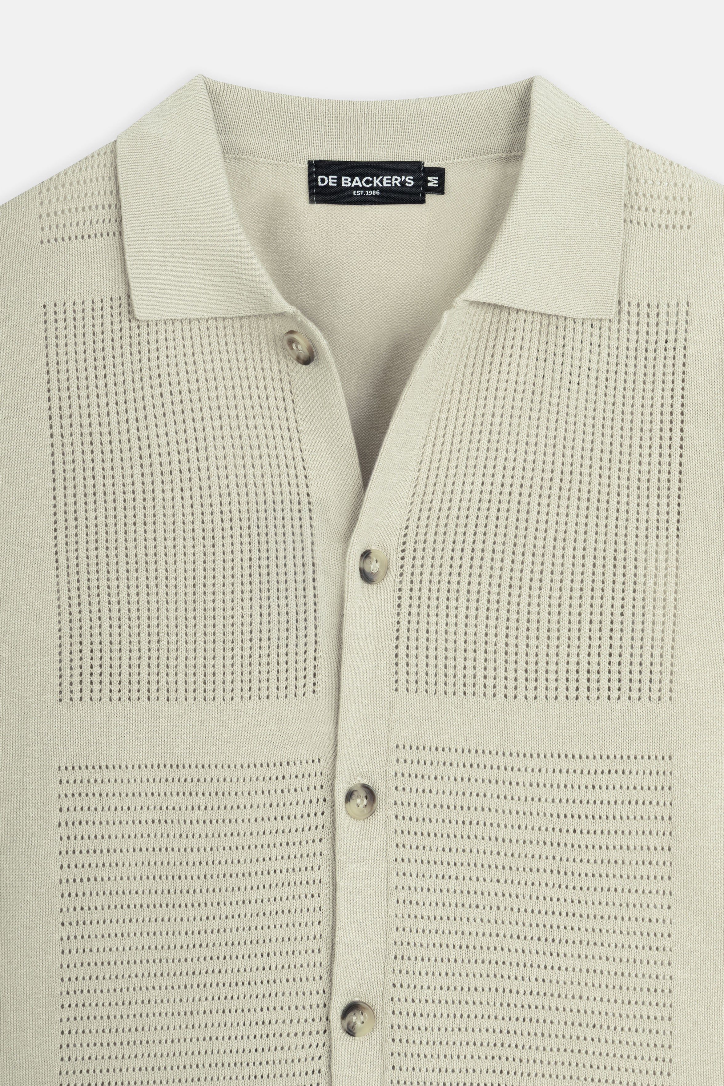 Knitted Beige Short Sleeves Shirt - Image 2