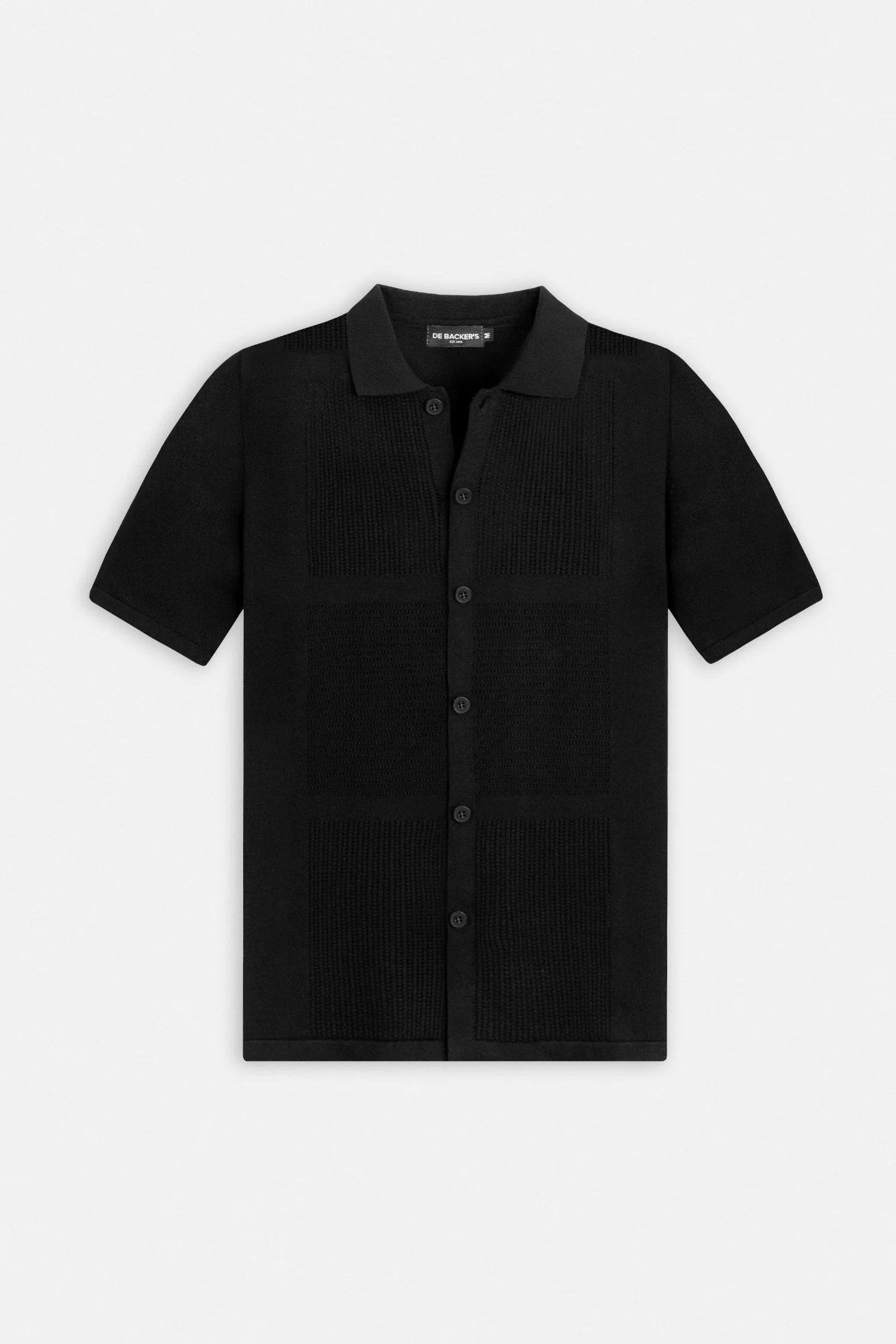 Knitted Black Short Sleeves Shirt - Image 5