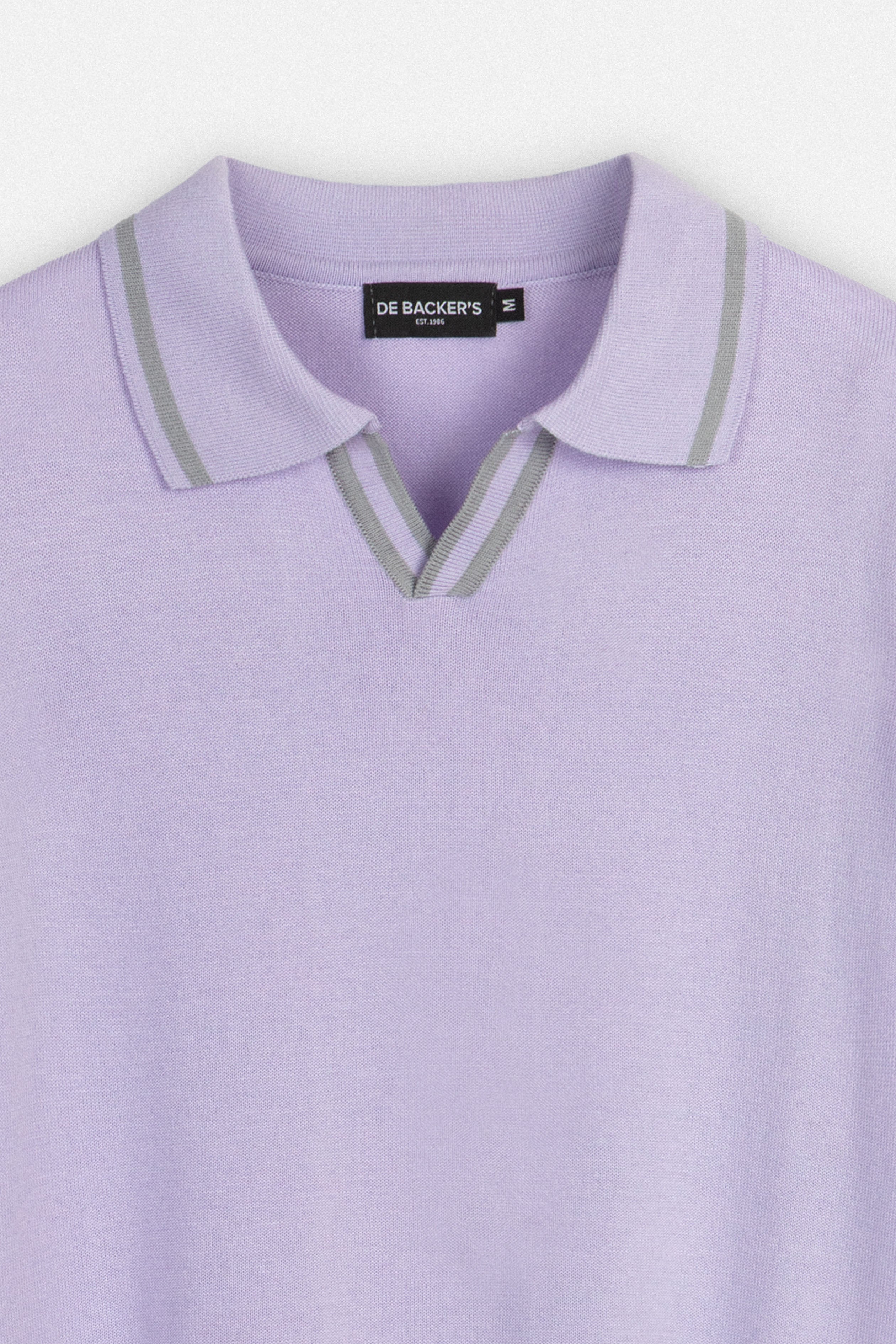 Knitted Levander V-Neck Polo - Image 2